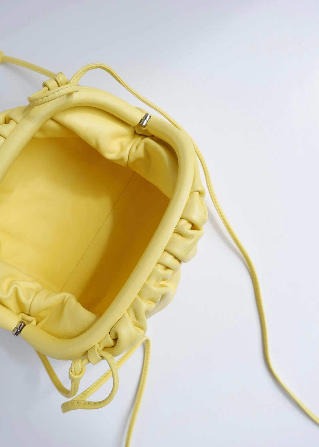 Authentic Preowned Bottega Veneta Yellow Leather Small The Pouch Crossbody
