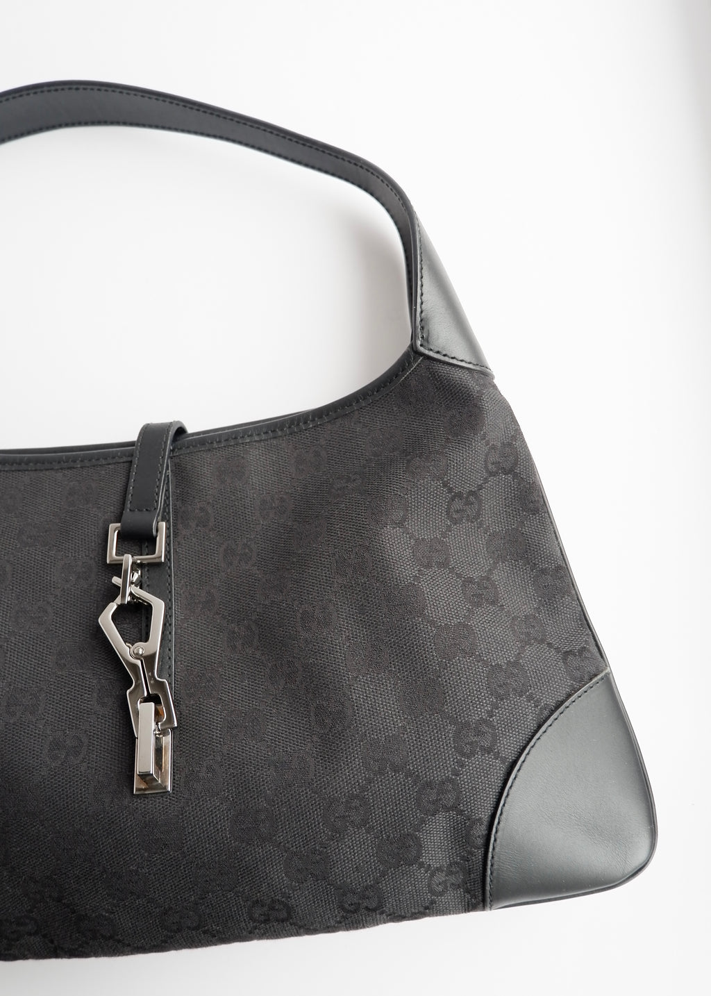 Authentic Preowned Gucci Black GG Canvas Jackie Shoulder Bag