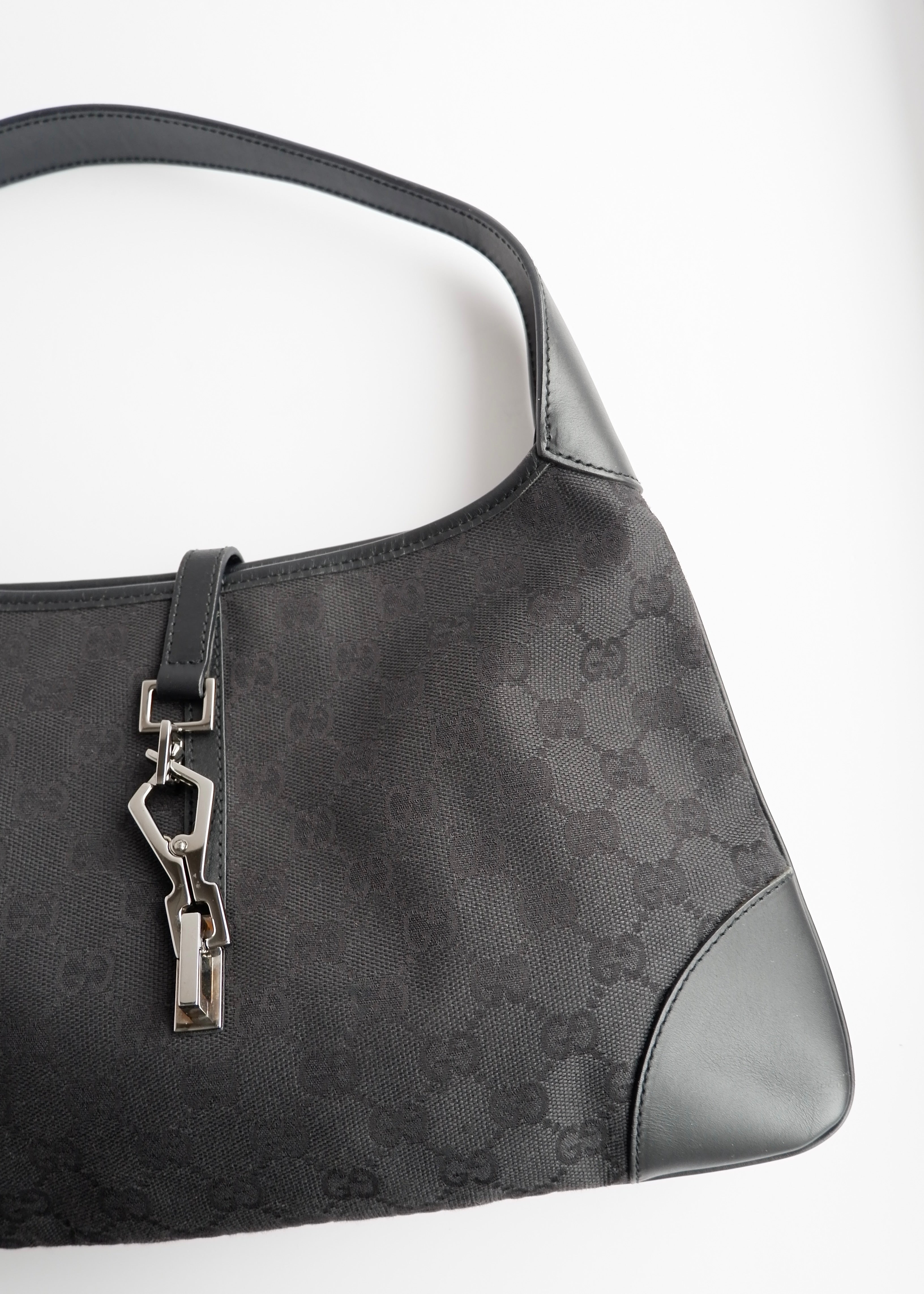 Authentic Preowned Gucci Black GG Canvas Jackie Shoulder Bag