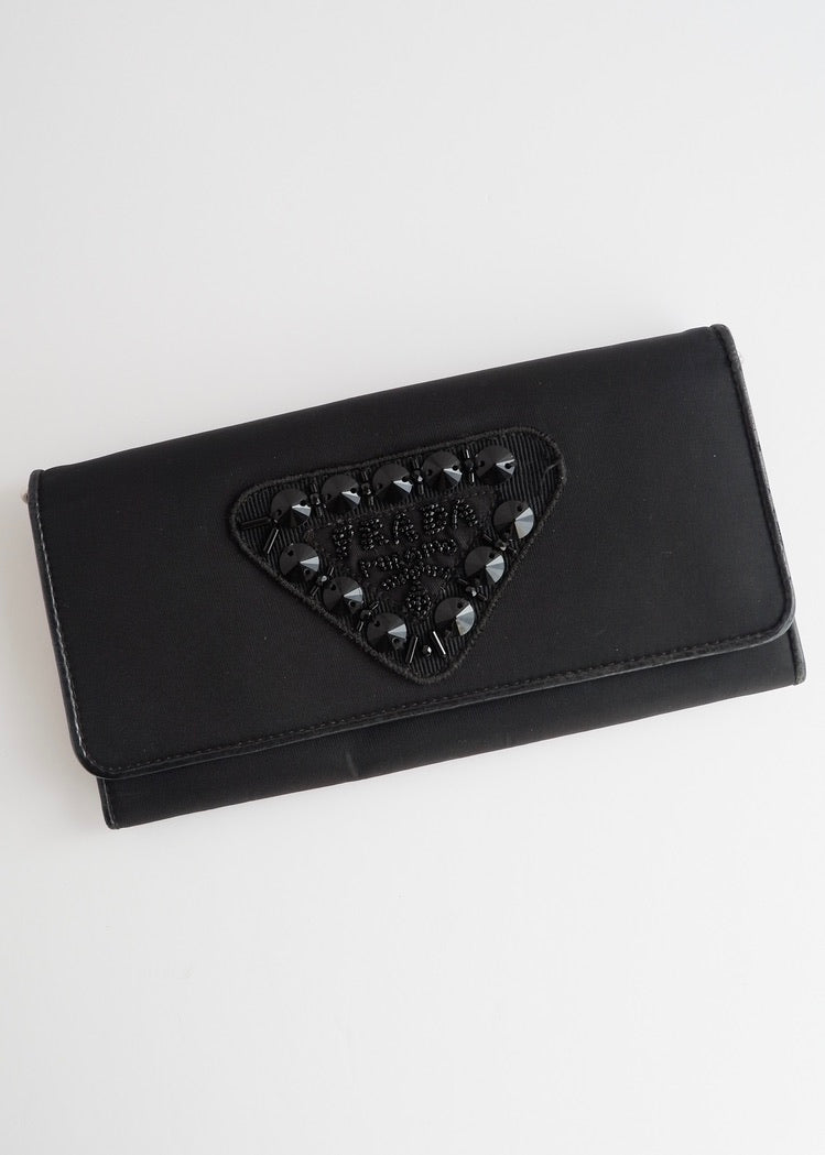 Authentique WOC Prada en nylon/cuir noir d'occasion