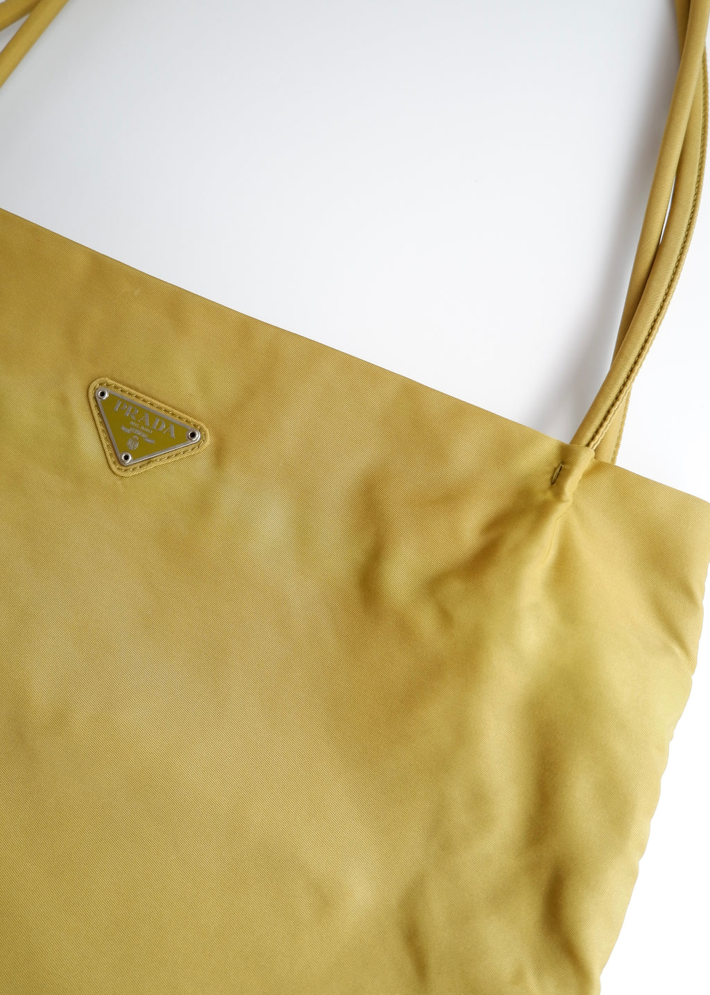 Authentique Sac Cabas Prada en Nylon Vert d'occasion