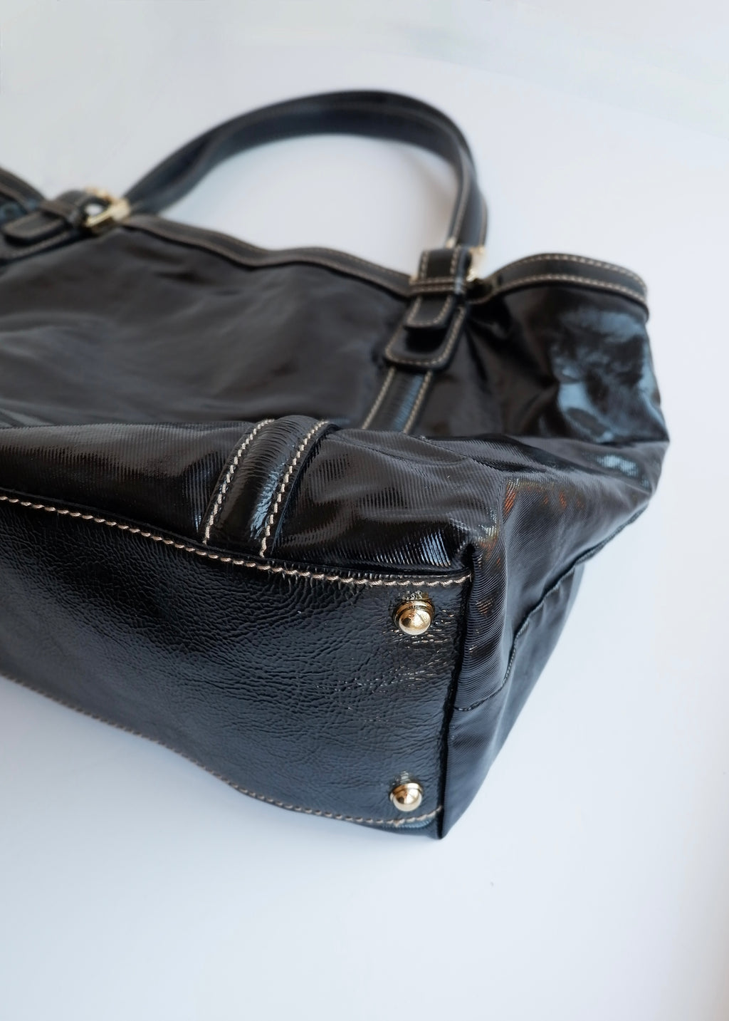 Preowned Gucci Black Dialux/ Patent Leather Britt Shoulder Tote