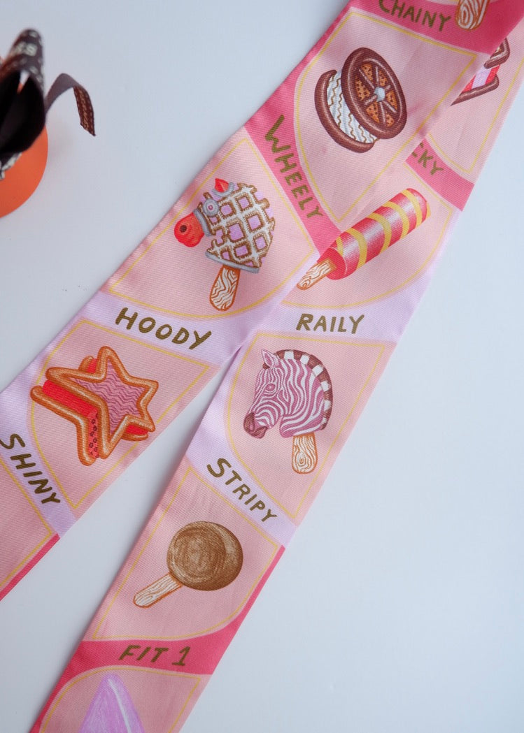 Twilly Hermès Rose Glace authentique de seconde main