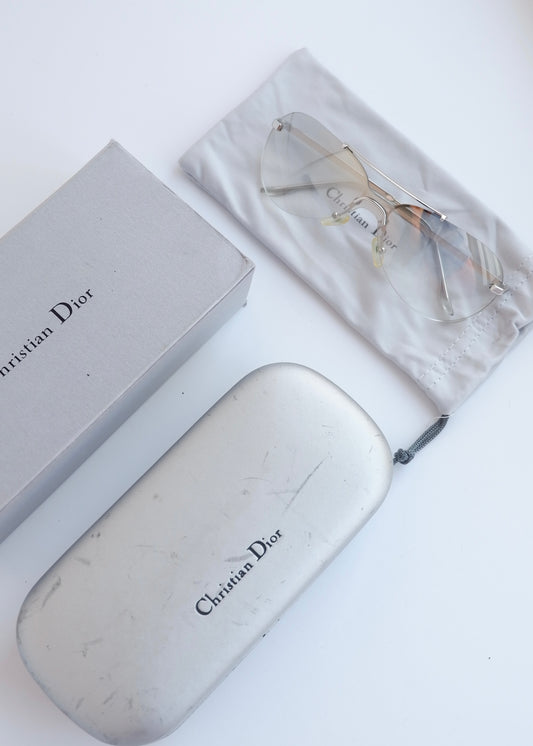 Authentic Preowned Dior Silver/Transparent Sheild Frame Sunglasses