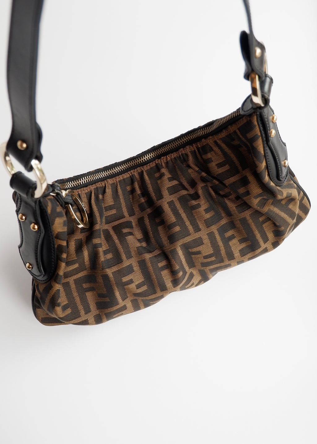 Preowned Fendi Brown Zucca Hobo Shoulder Bag