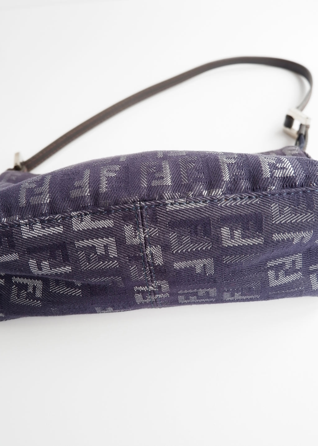 Authentic Preowned Fendi Navy FF Zucchino Small Shoulder Bag
