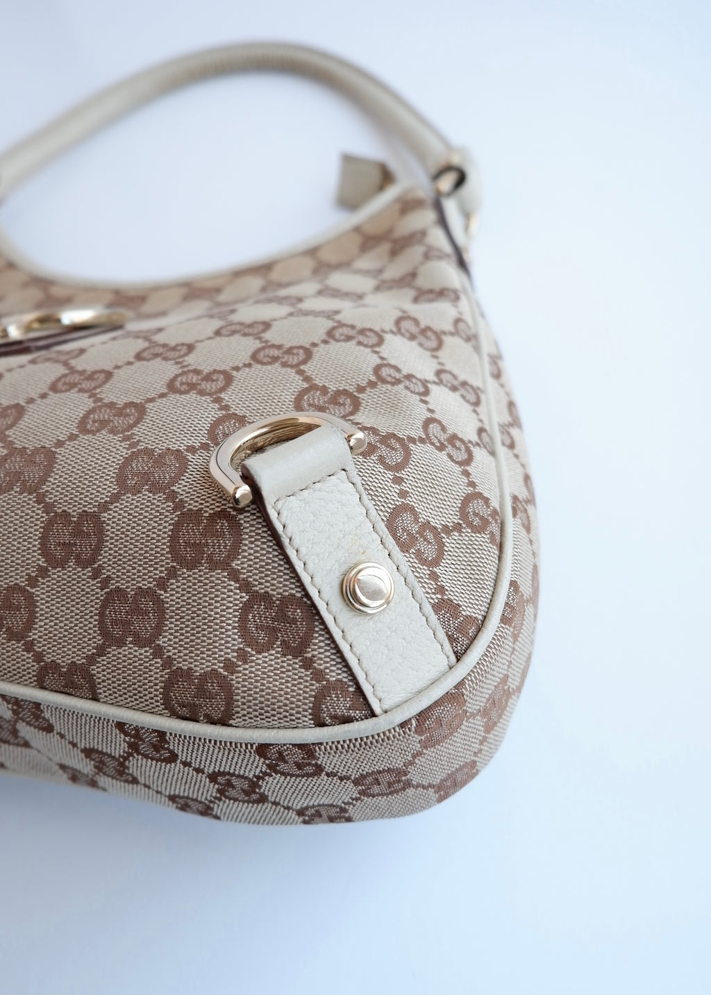 Authentic Preowned Gucci White GG Canvas Shoulder Bag
