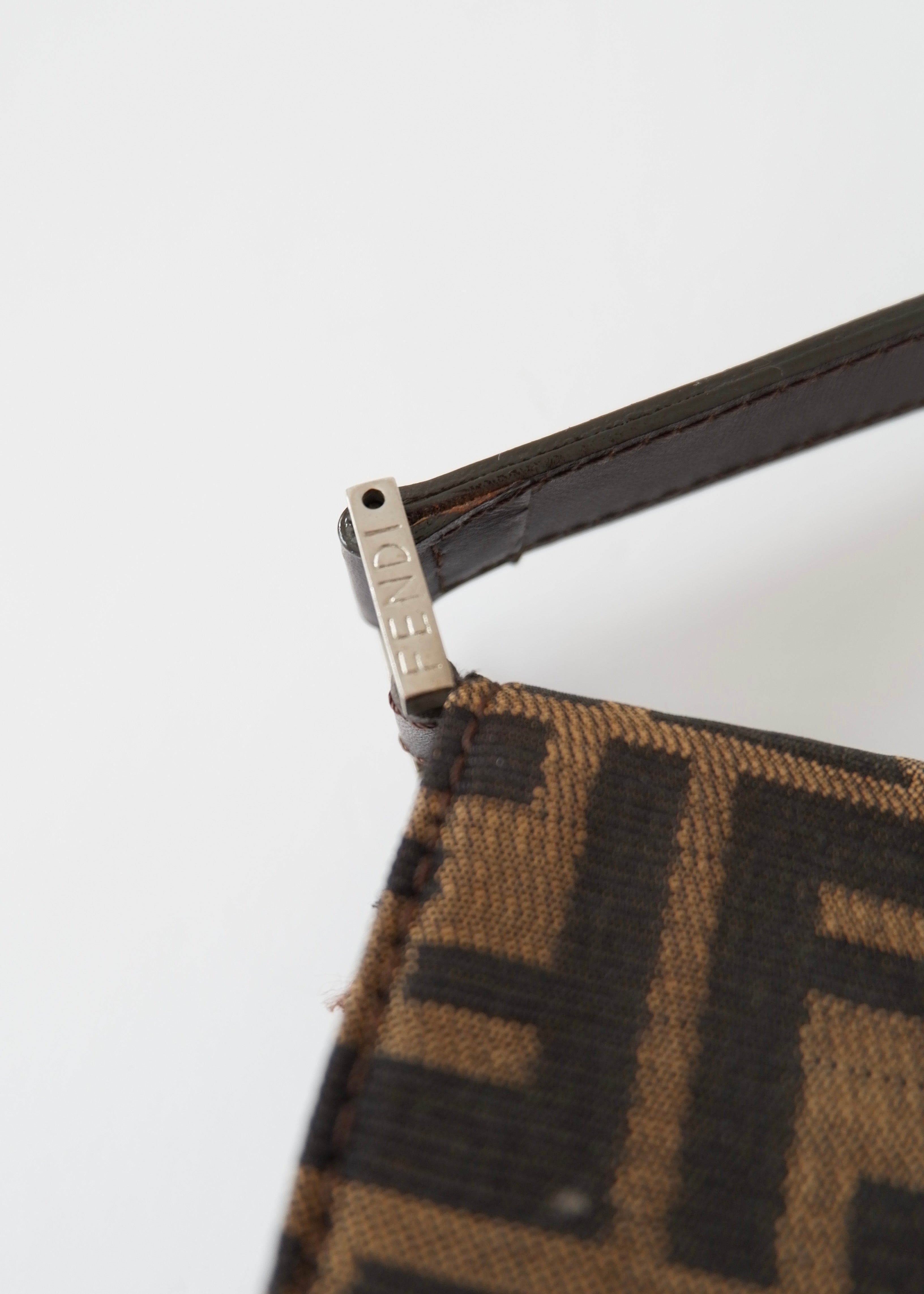 Authentic Preowned Vintage Fendi Brown Zucca Shoulder Bag