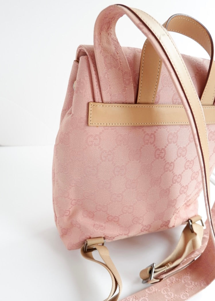 Preowned Vintage Gucci Pink GG Canvas Mini Backpack