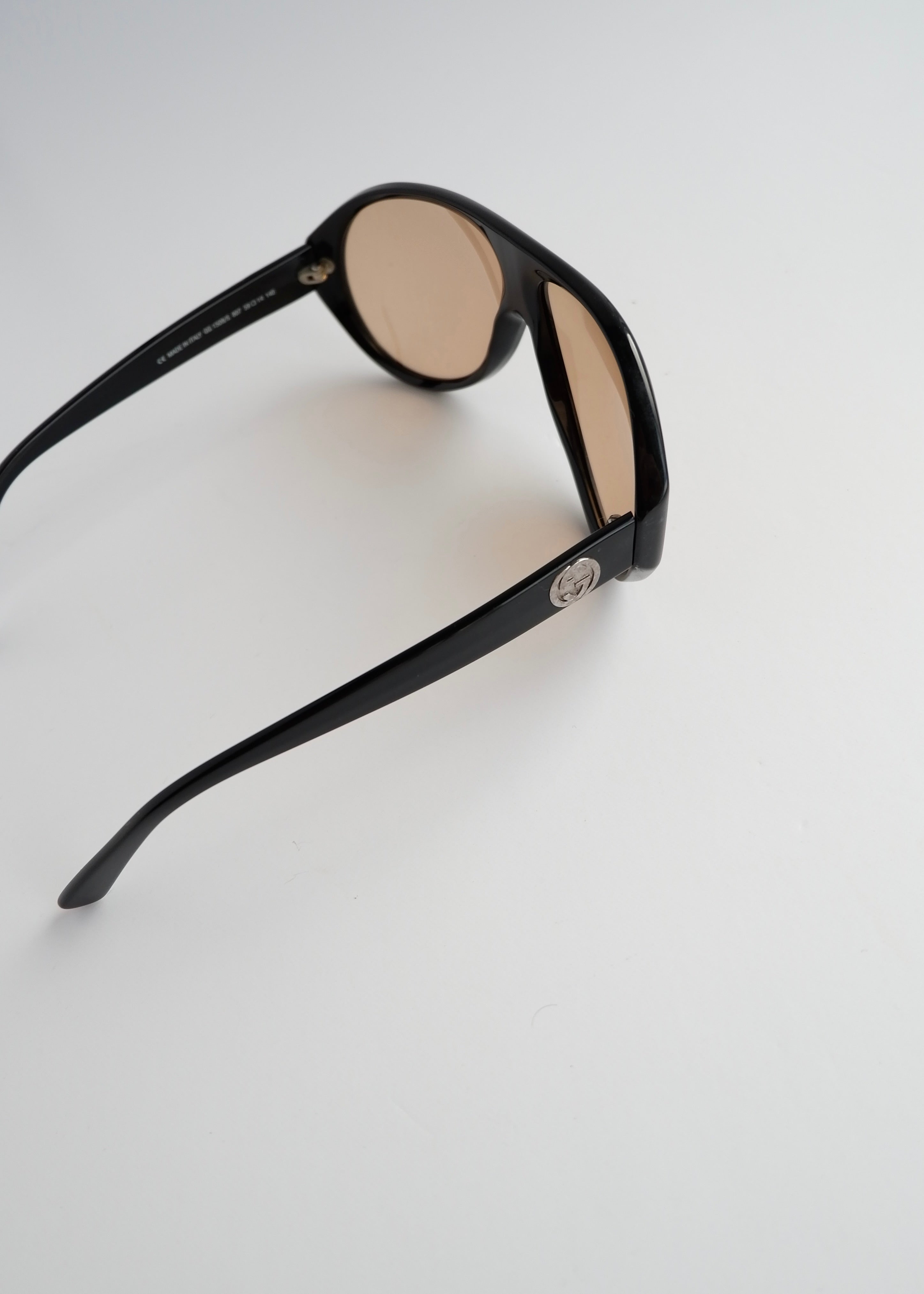 Authentic Preowned Gucci Black Aviator Acetate Frame Sunglasses