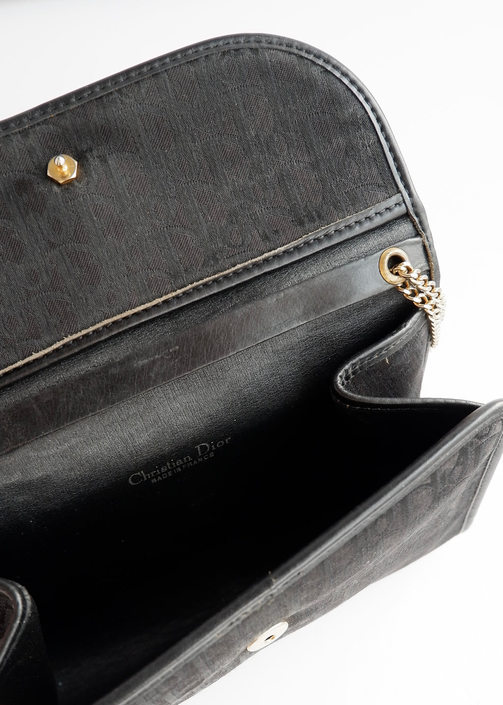 Sac bandoulière vintage Dior Trotter noir chaîne d'occasion Authenti