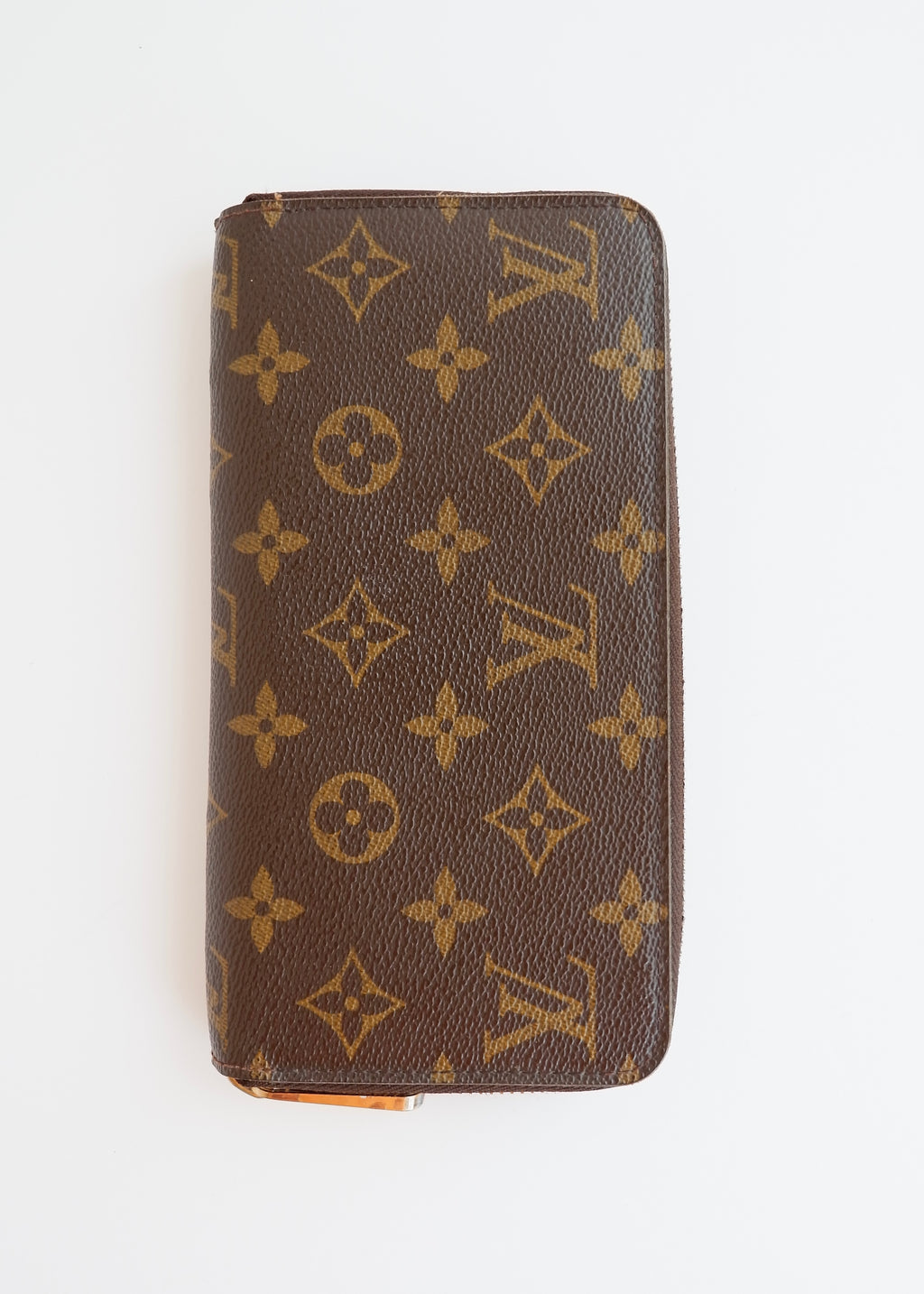 Portefeuille zippé Louis Vuitton Monogram d'occasion authentique