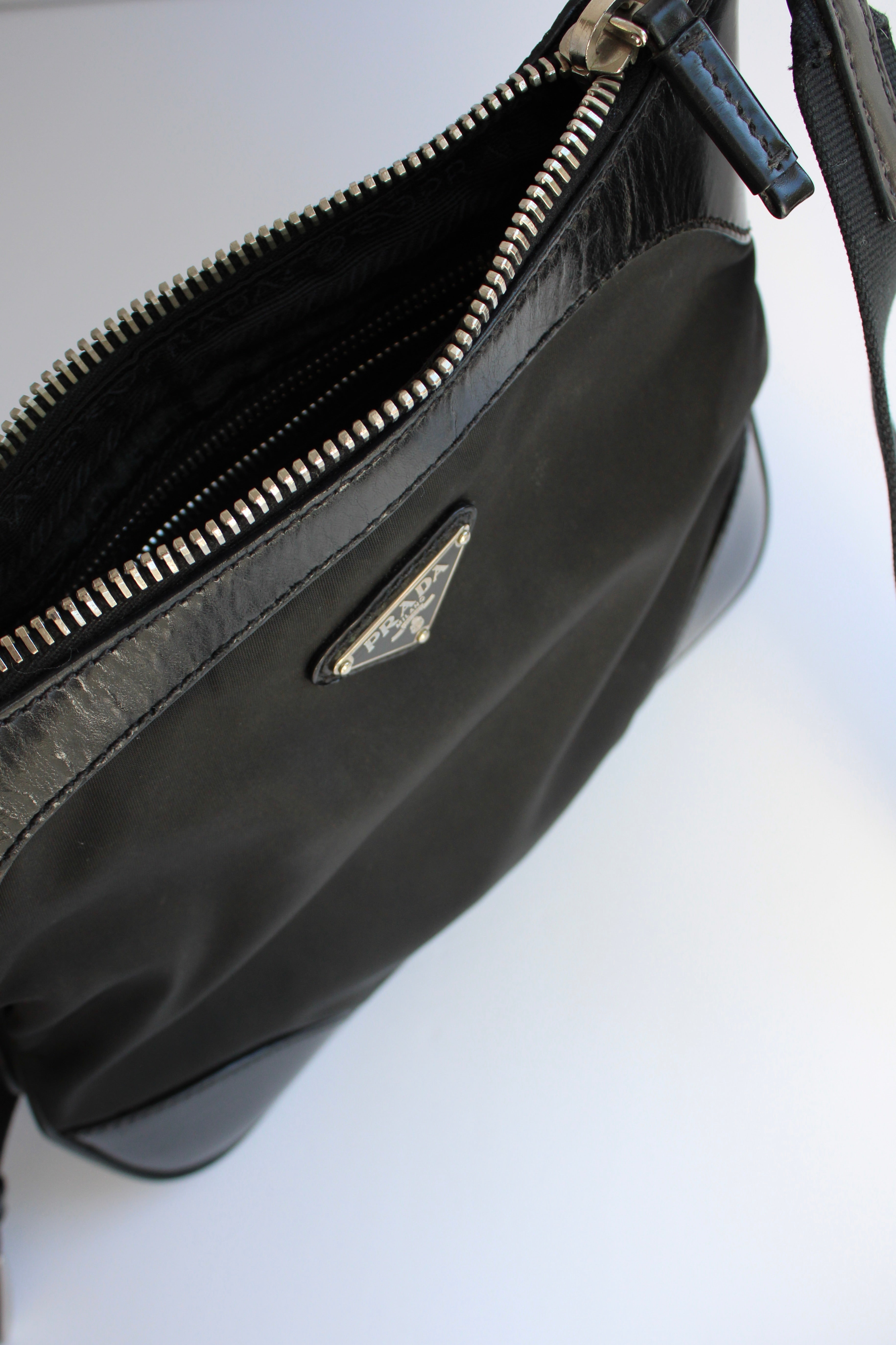 Authentic Preowned Prada Black Nylon/Leather Crossbody Bag