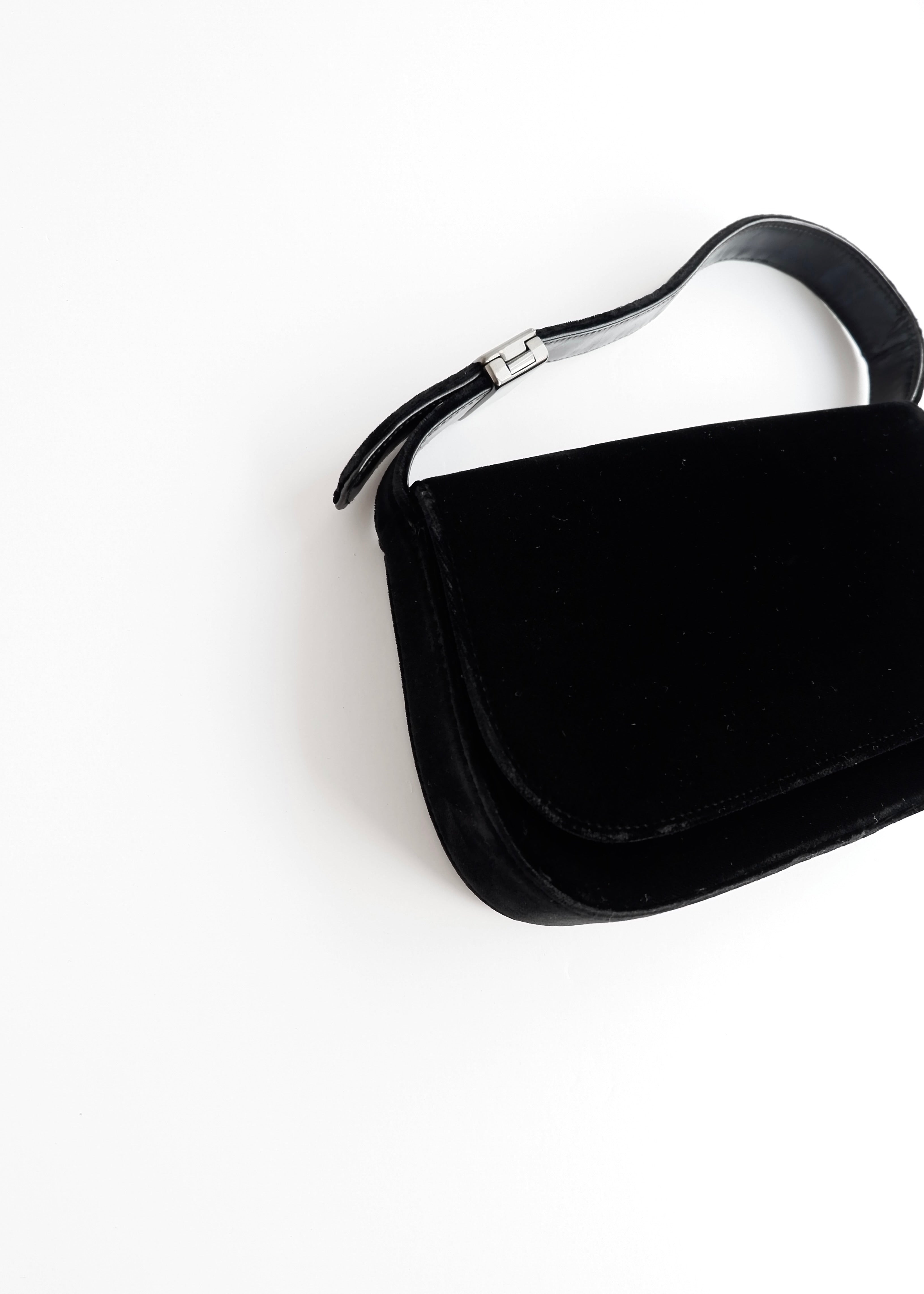 Authentic Preowned Prada Black Velvet Shoulder Bag