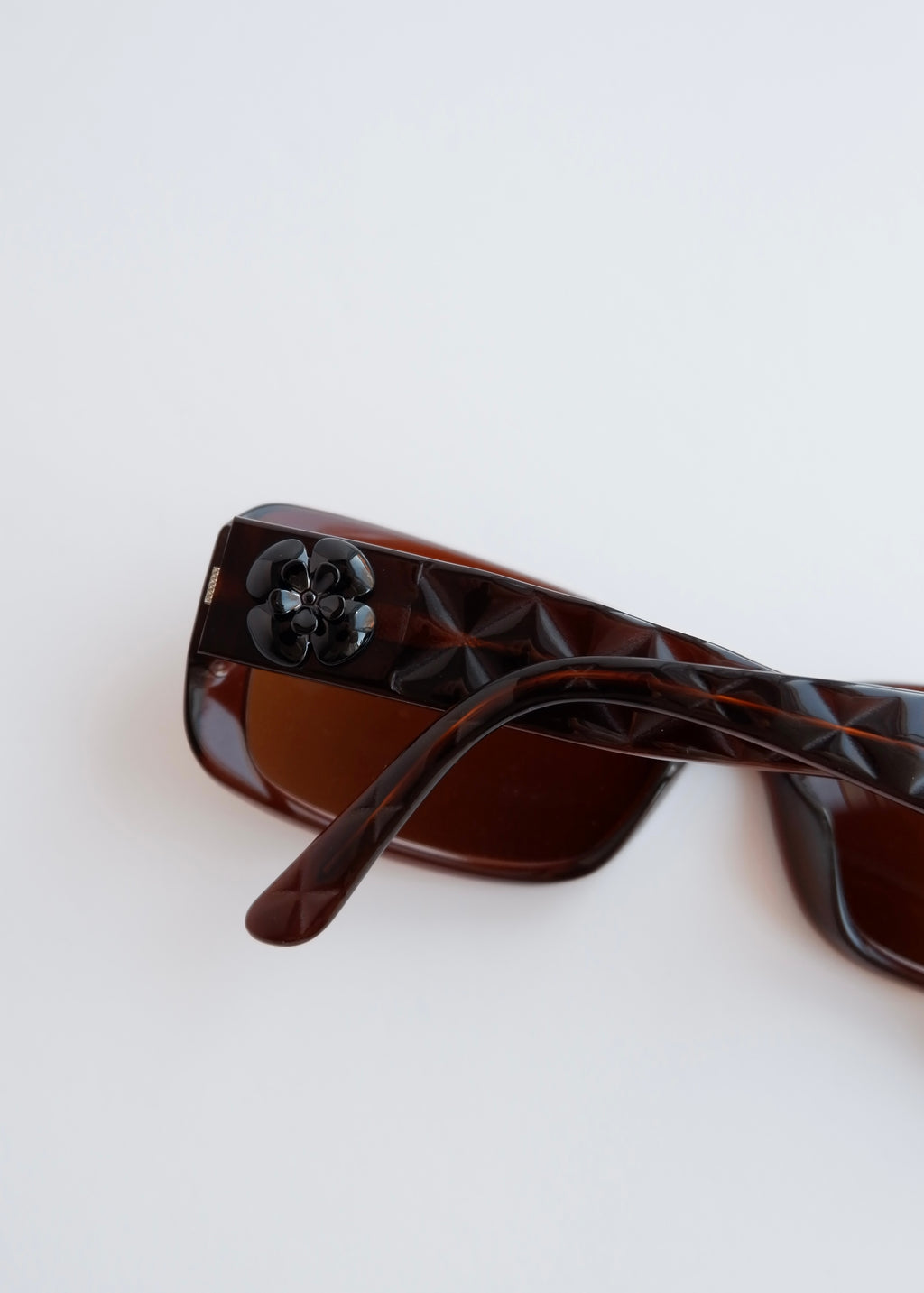 Authentic Preowned Chanel Brown Camellia Square Frame Sunglasses