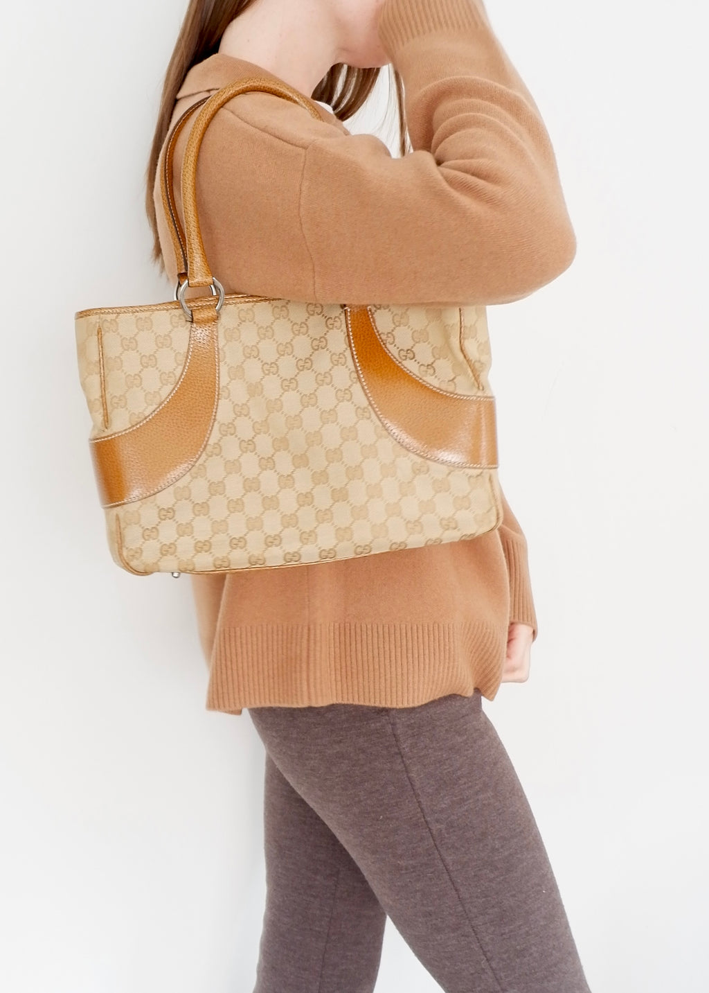 Authentic Preowned Gucci Caramel Brown GG Canvas Shoulder Bag