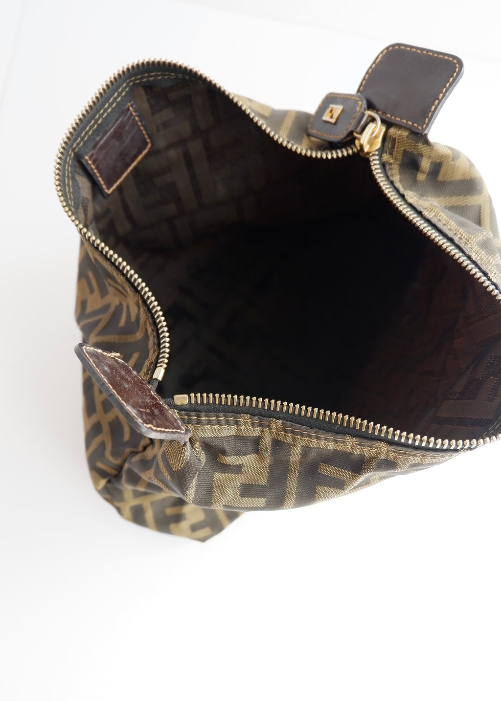 Authentic Preowned Vintage Fendi Brown Zucca Pouch