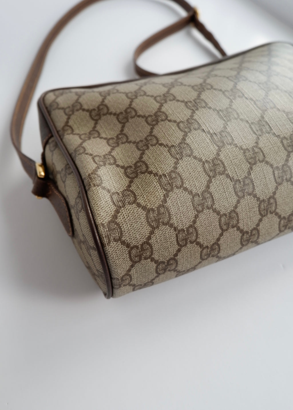 Authentic Preowned Vintage Gucci Brown GG Coated Canvas Crossbody Bag
