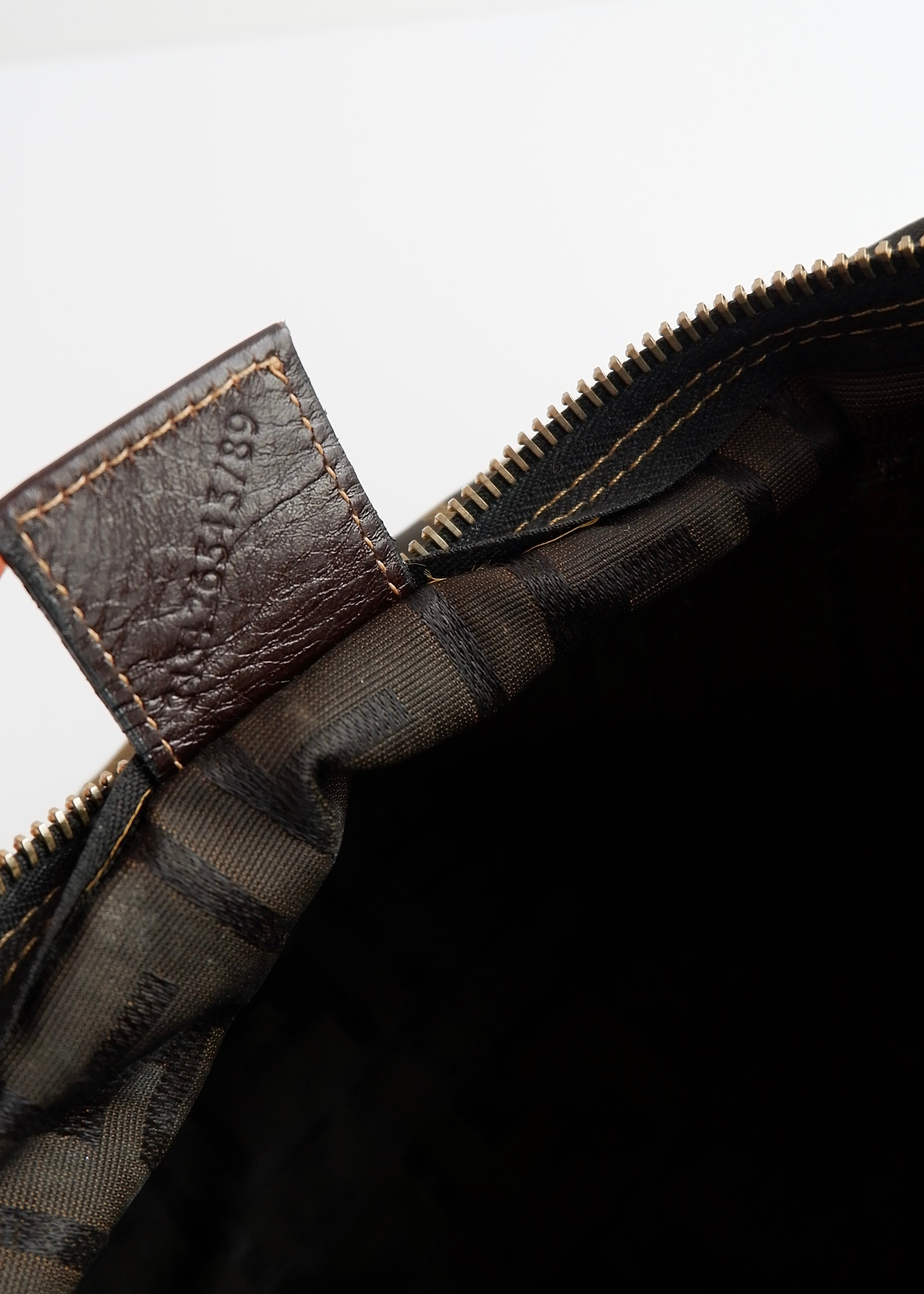 Authentic Preowned Vintage Fendi Brown Zucca Pouch