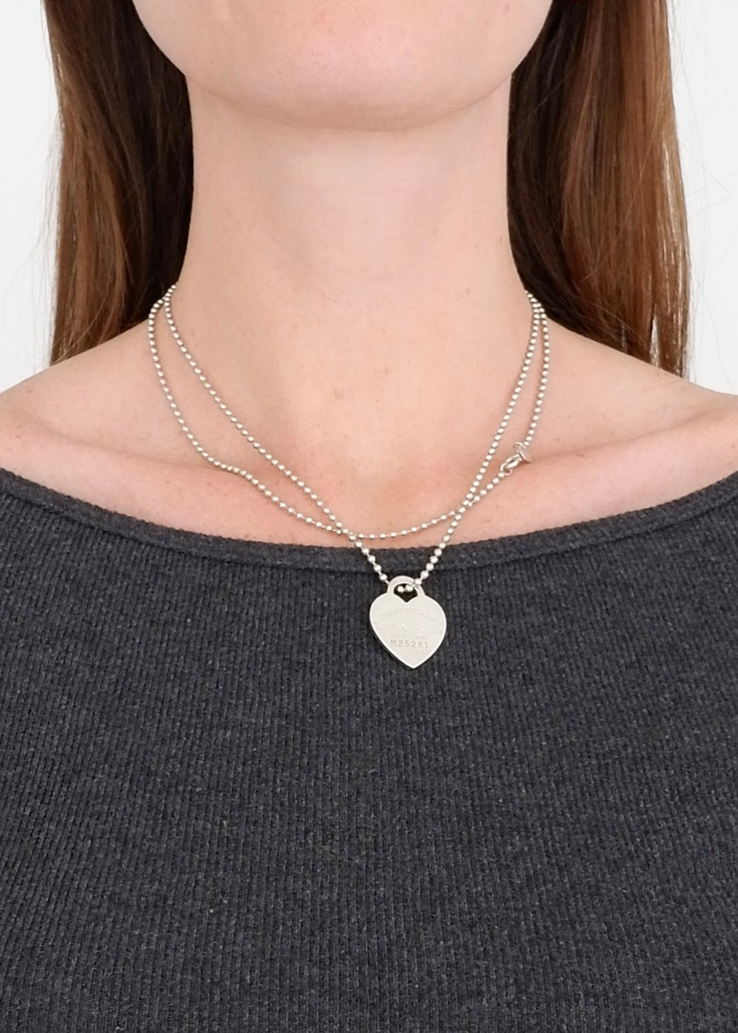 Authentic Preowned Tiffany & Co Silver Return to Tiffany Heart Pendant Necklace