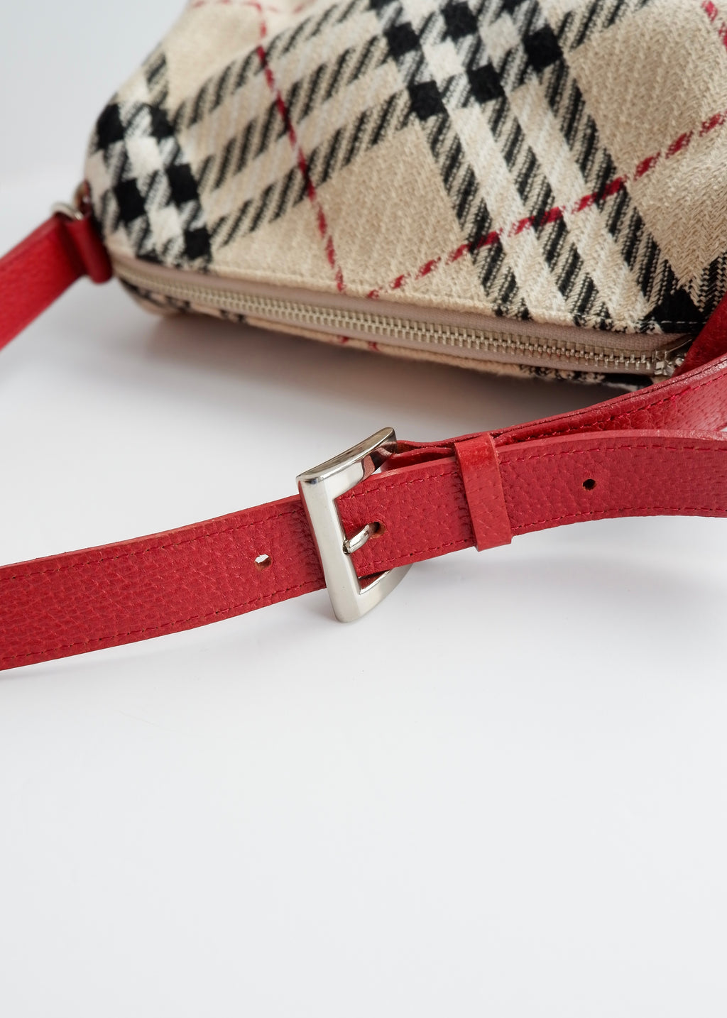 Authentic Preowned Burberry Red Novacheck Shoulder Bag