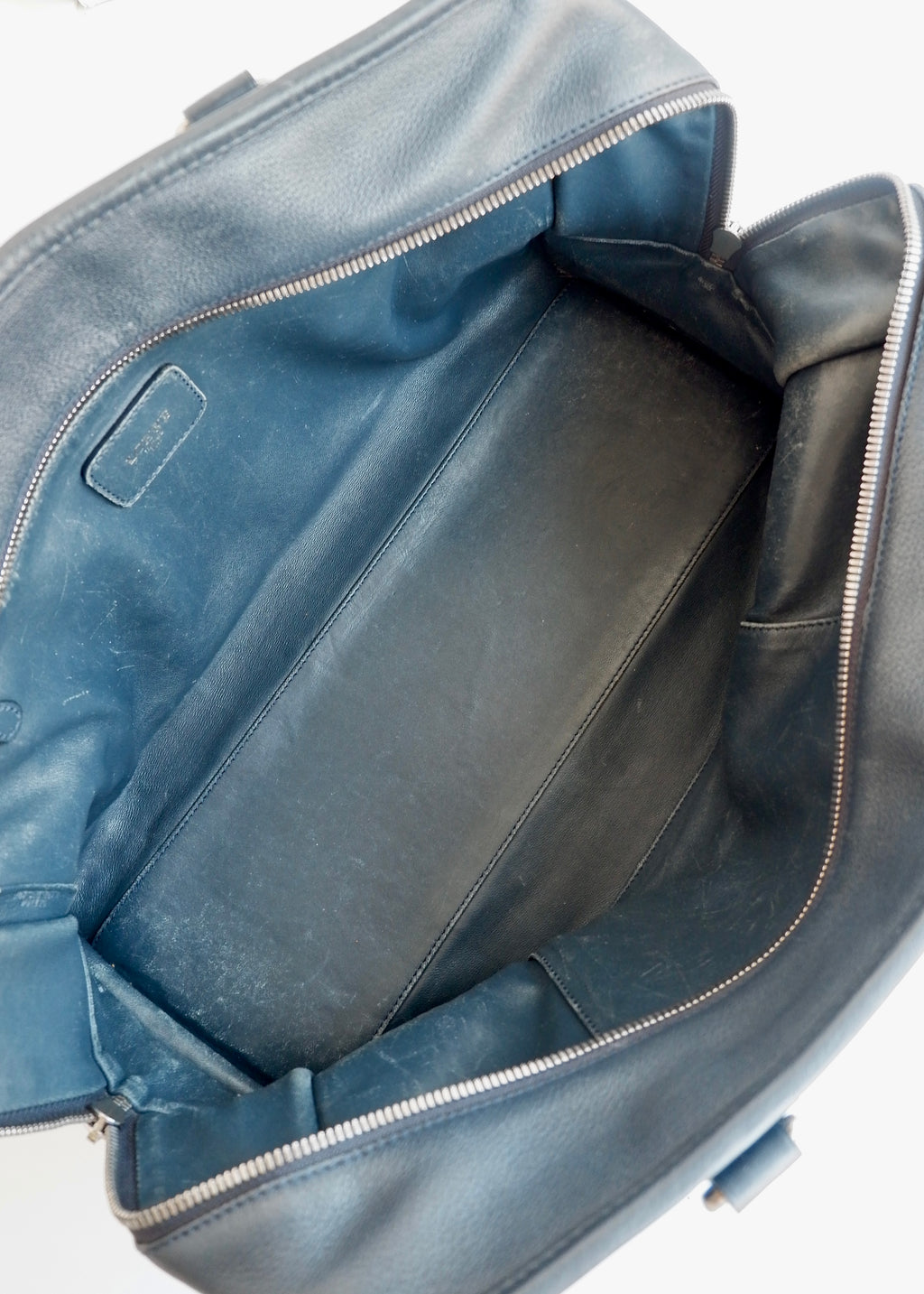 Sac à main Loewe Amazona authentique d'occasion en cuir bleu marine