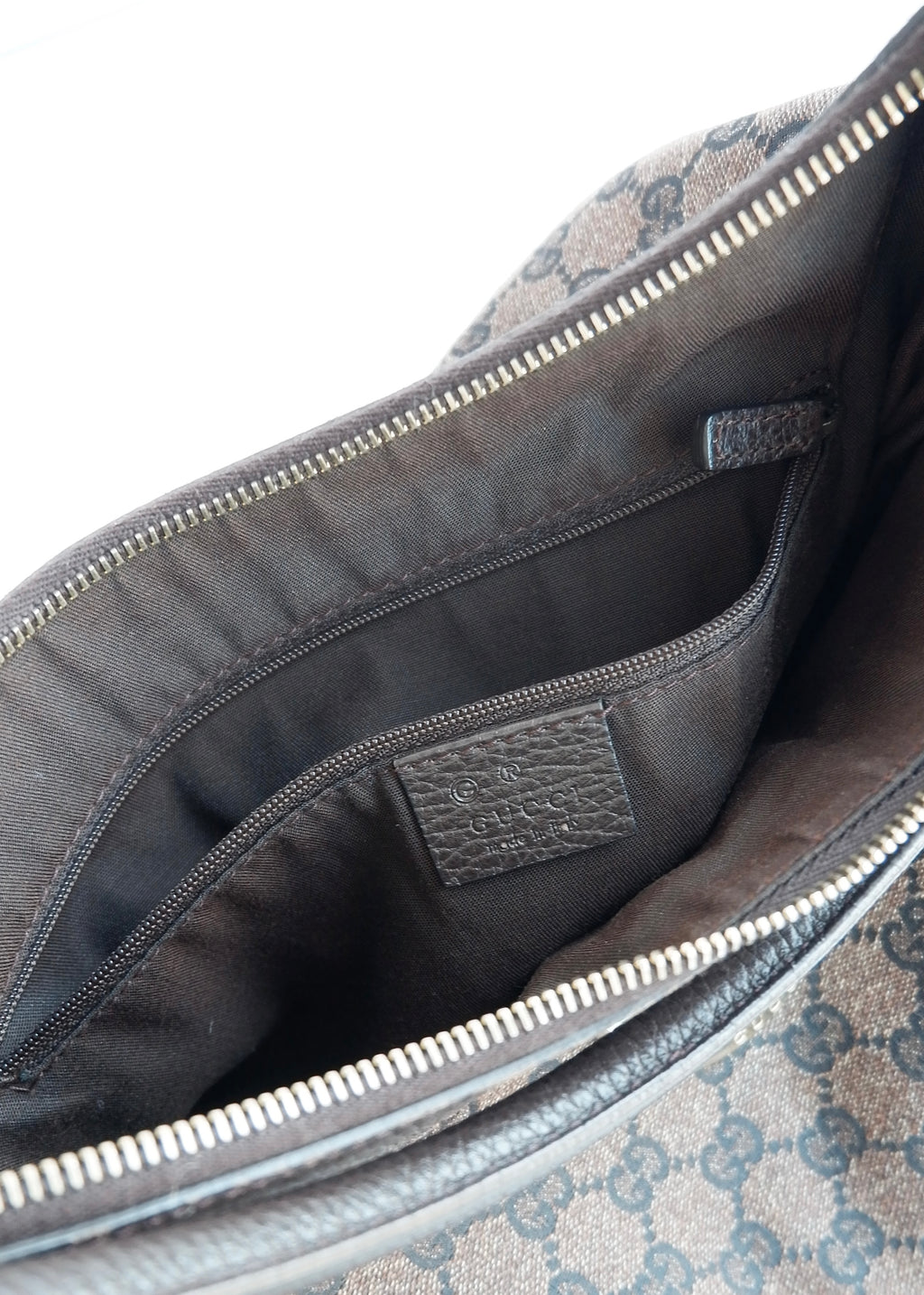 Authentic Preowned Gucci Brown GG Canvas/ Leather Hobo Shoulder Bag