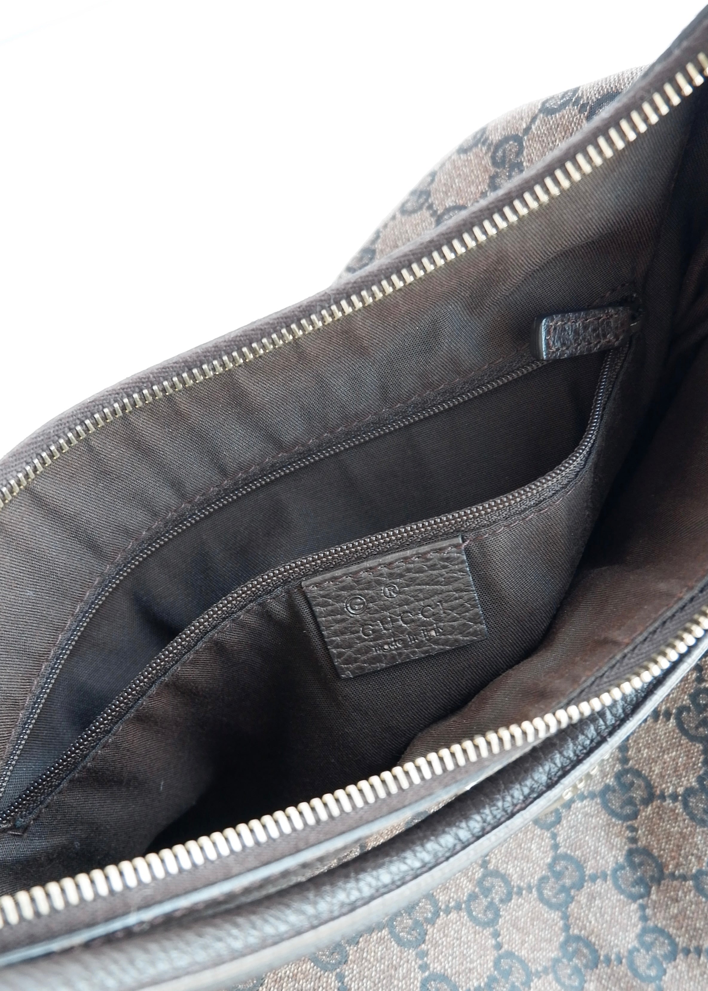 Authentic Preowned Gucci Brown GG Canvas/ Leather Hobo Shoulder Bag