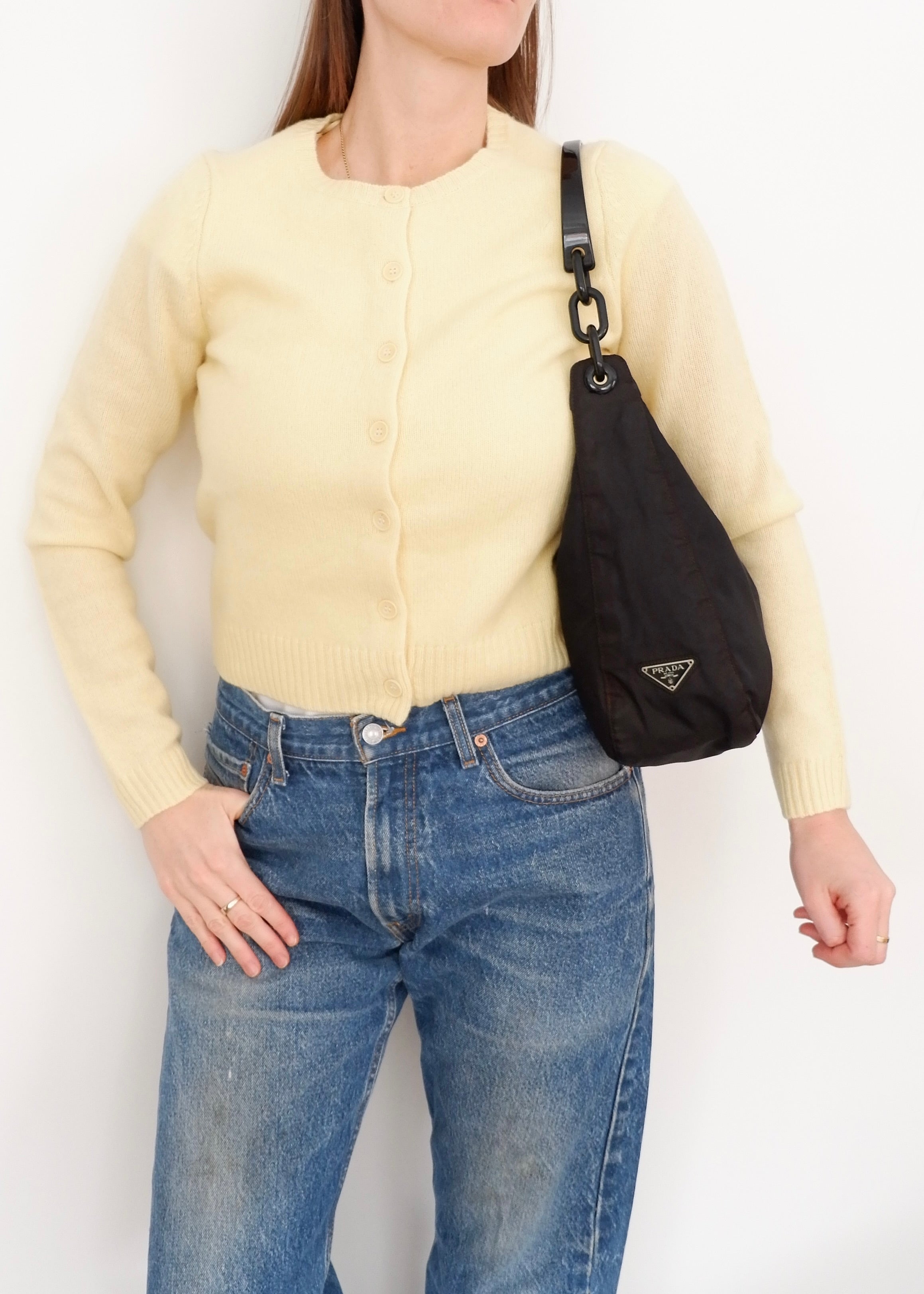 Authentic Preowned Prada Black Nylon Hobo Shoulder Bag