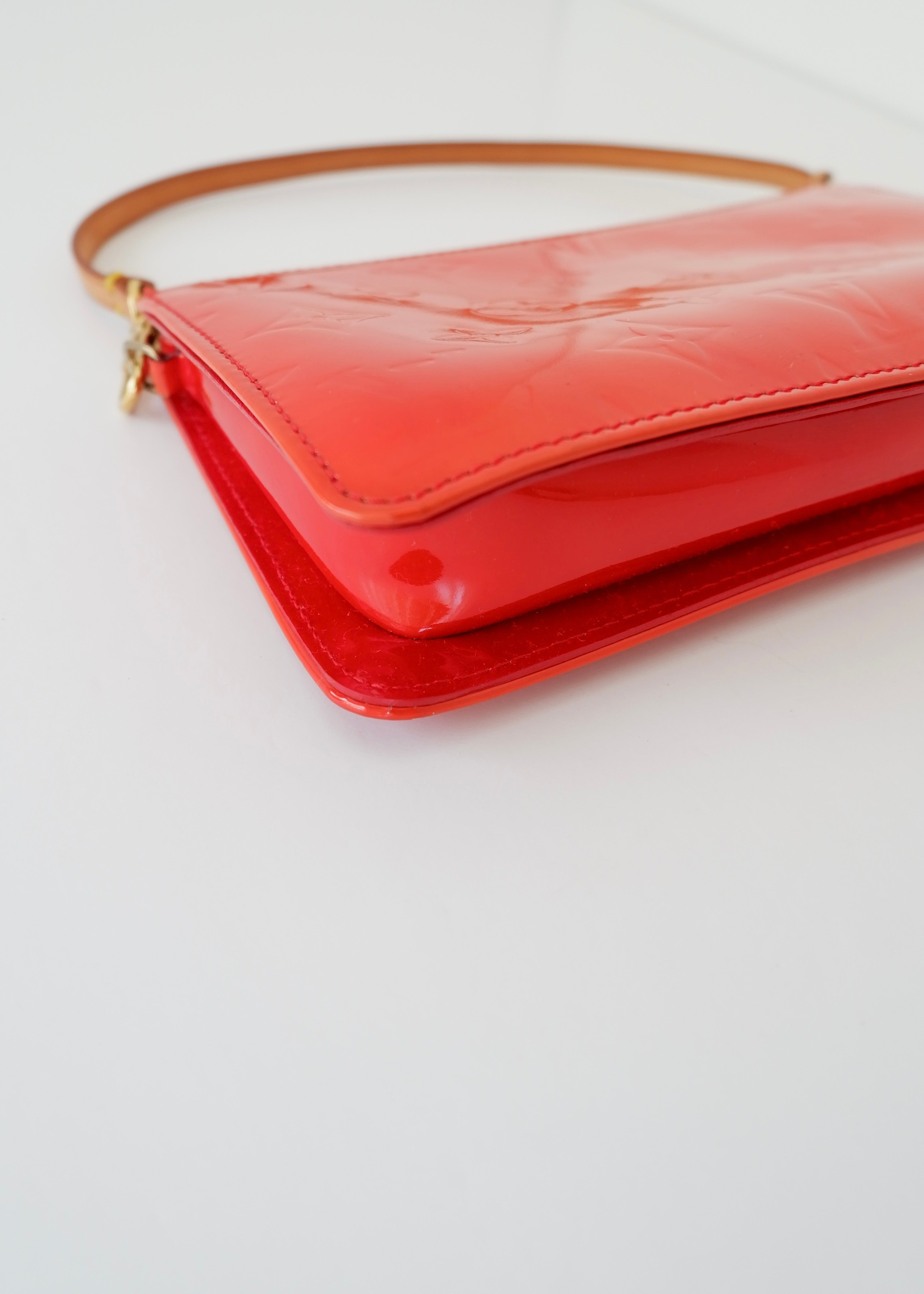 Authentic Preowned Louis Vuitton Red Vernis Lexington Pochette Shoulder Bag