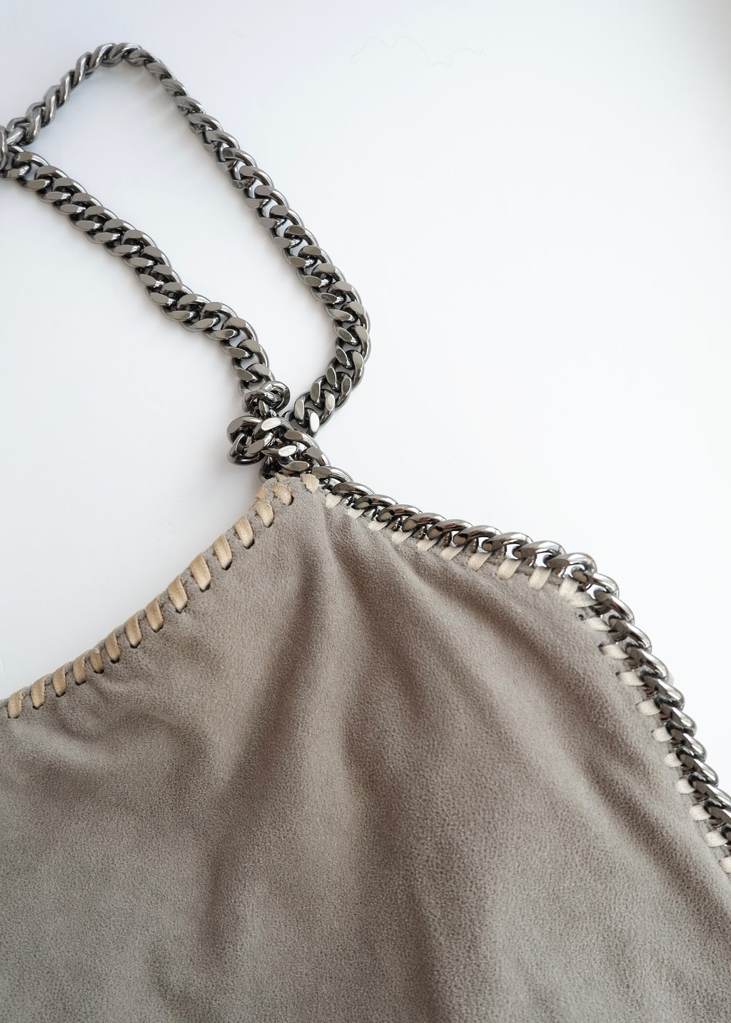 Sac porté épaule Stella McCartney Falabella en tissu gris authentique d'occasion