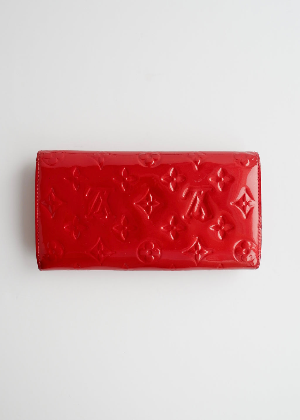 Authentic Preowned Louis Vuitton Red Monogram Vernis Long Sarah Wallet