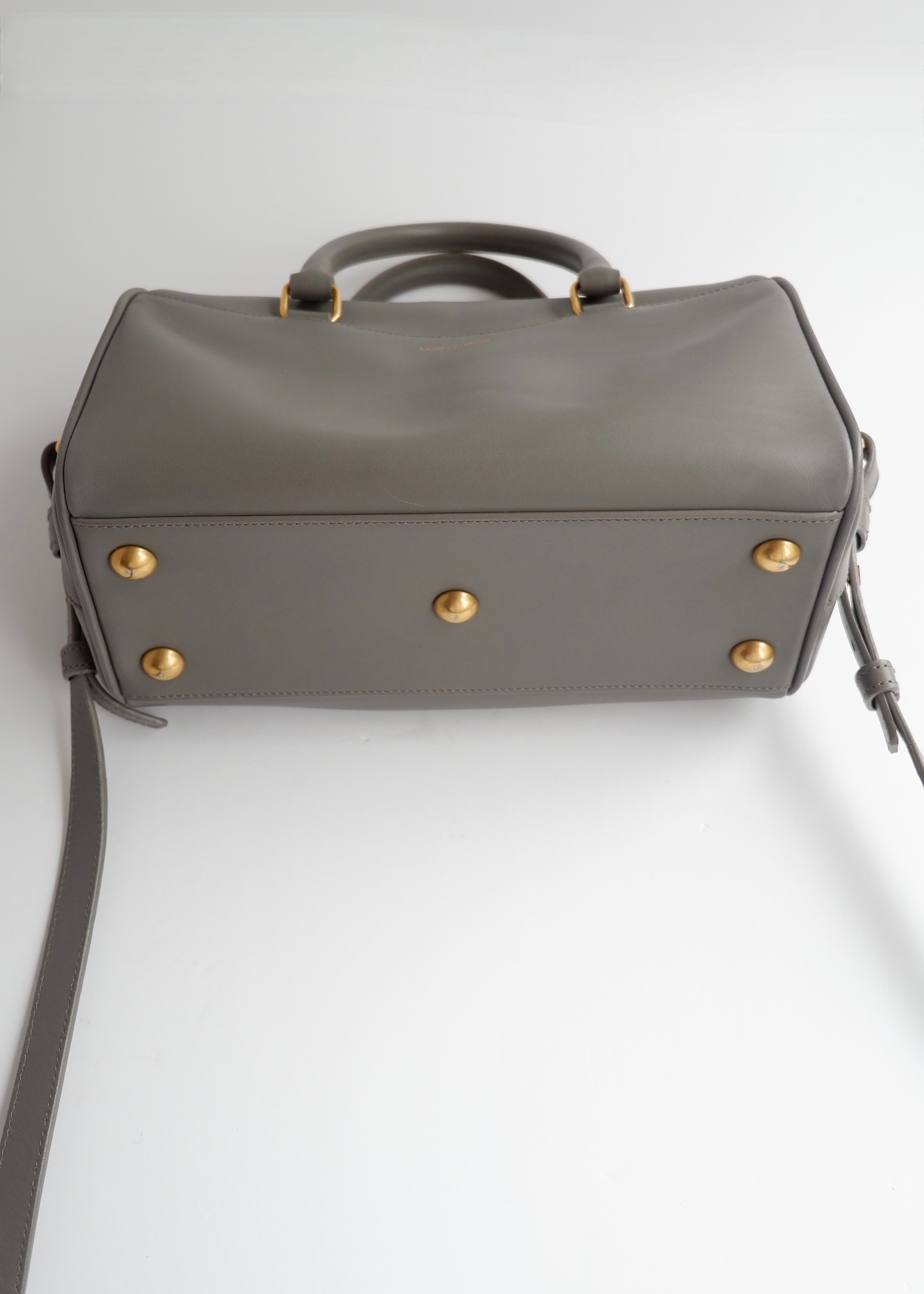 Authentic Preowned Saint Laurent Grey Leather Baby Two Way Duffle