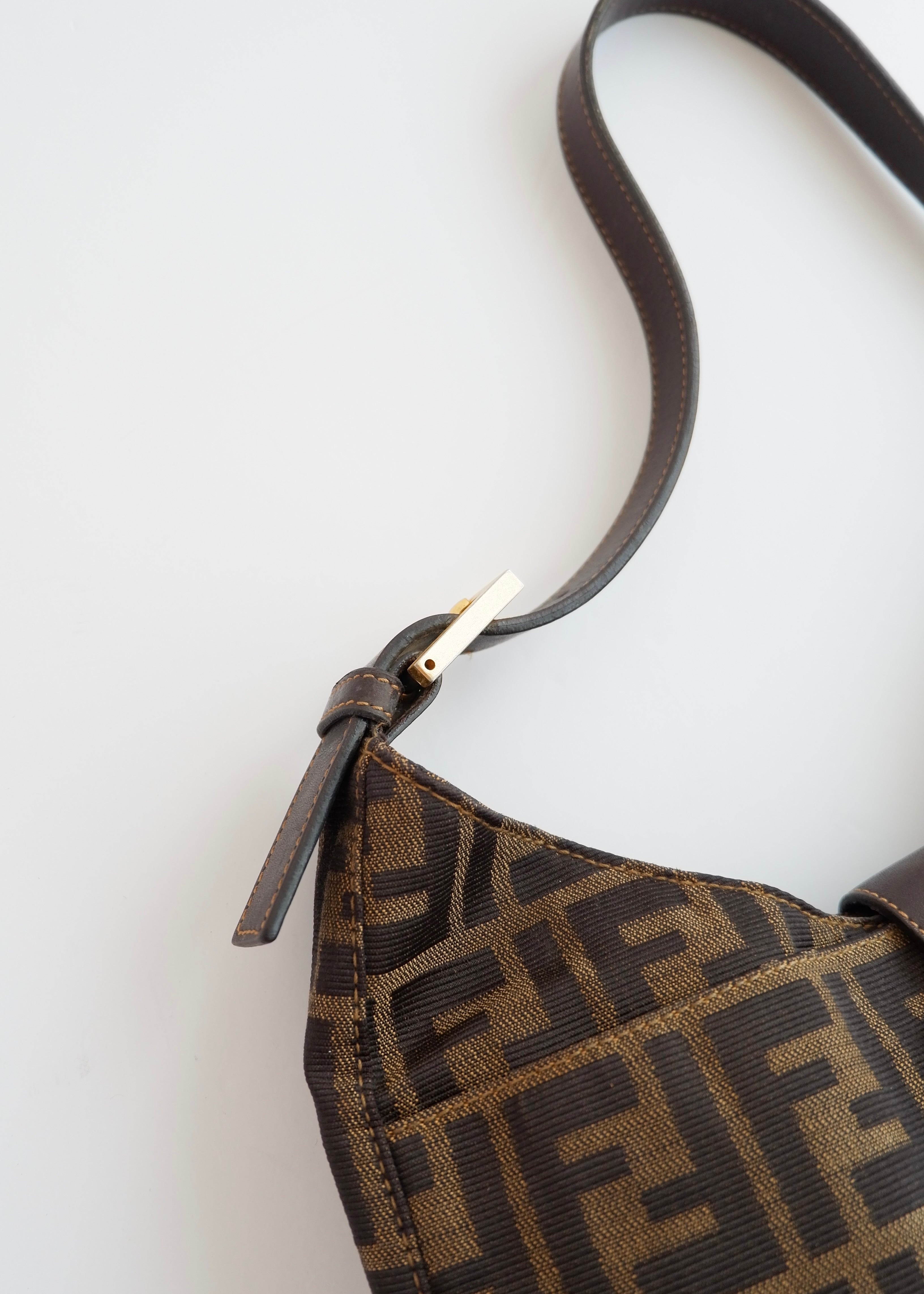 Authentic Preowned Fendi Brown Canvas Zucca Hobo Shoulder Bag