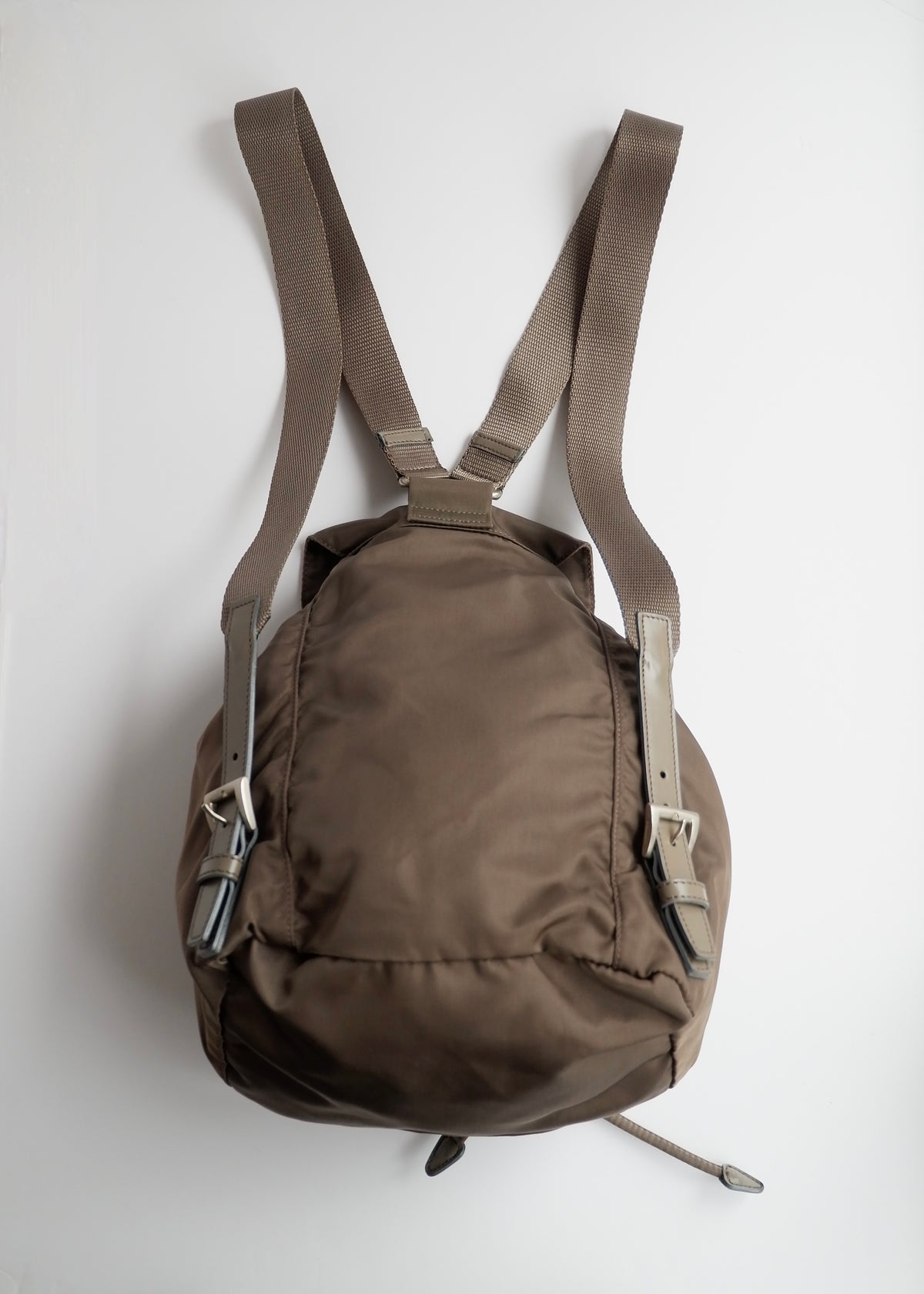 Preowned Prada Khaki Nylon Small Backpack