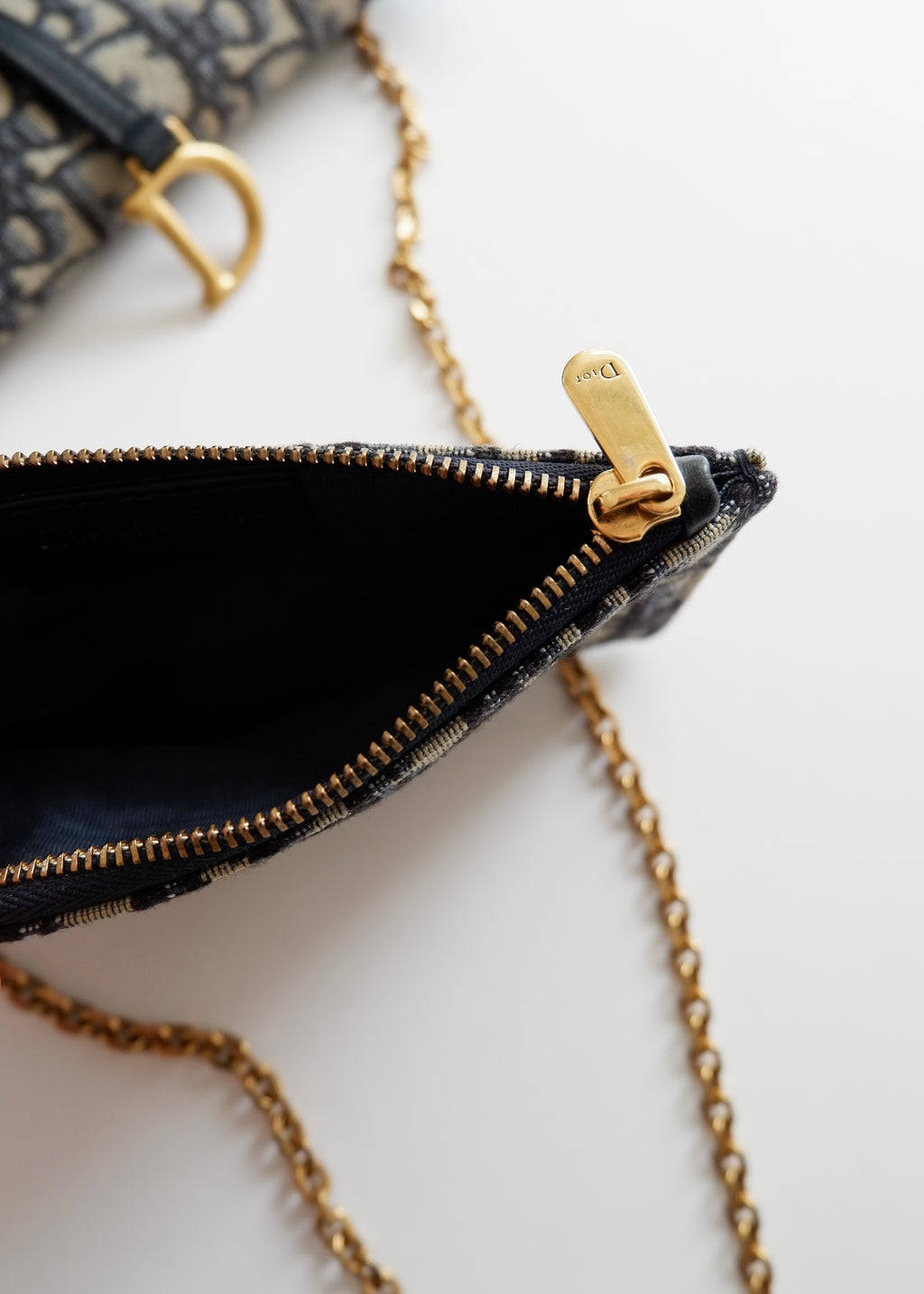 Authentic Preowned Dior Navy Oblique WOC Crossbody Bag