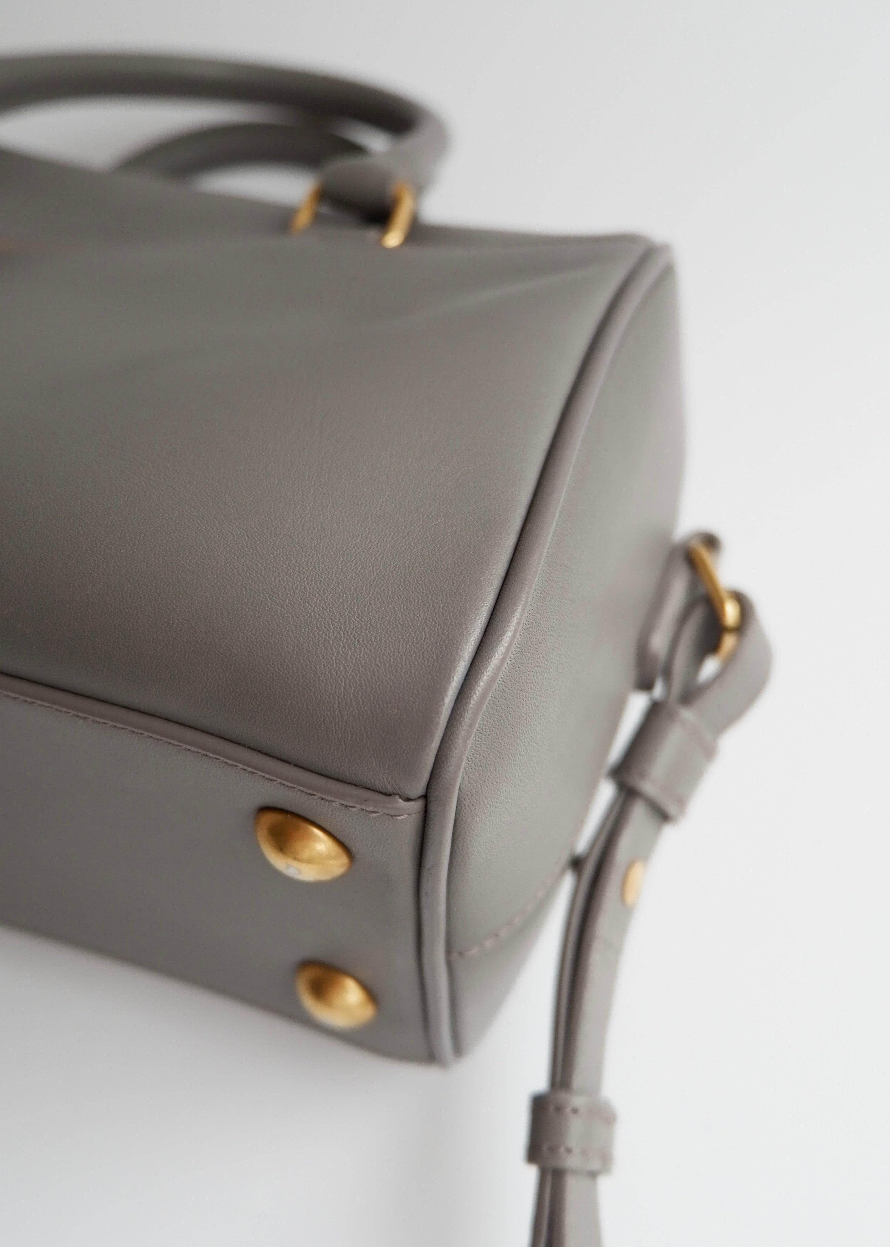 Authentic Preowned Saint Laurent Grey Leather Baby Two Way Duffle