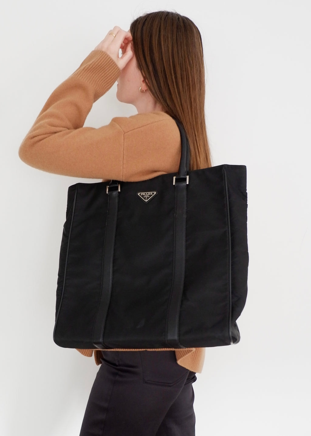 Preowned Prada Black Nylon Tote Bag