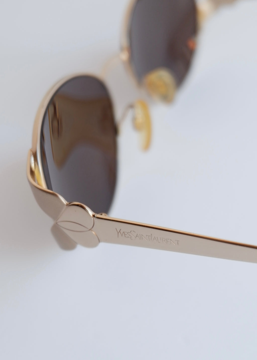 Authentic Preowned Vintage Yves Saint Laurent Gold Metal Frame Sunglasses