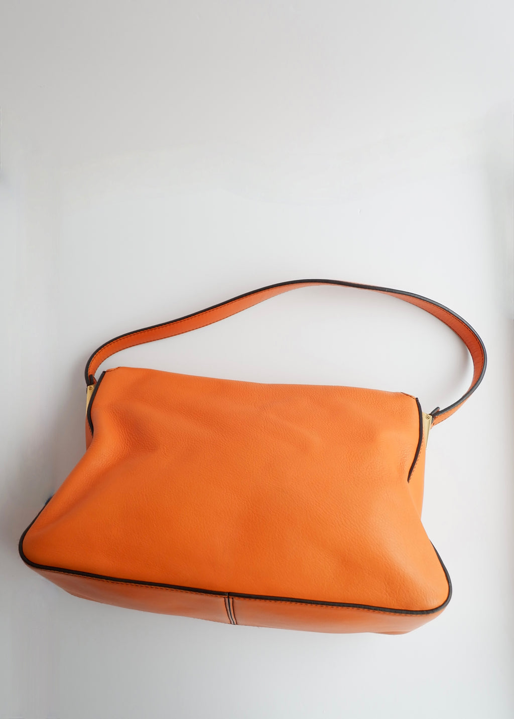 Authentic Preowned Fendi Orange Leather Mamma Baguette