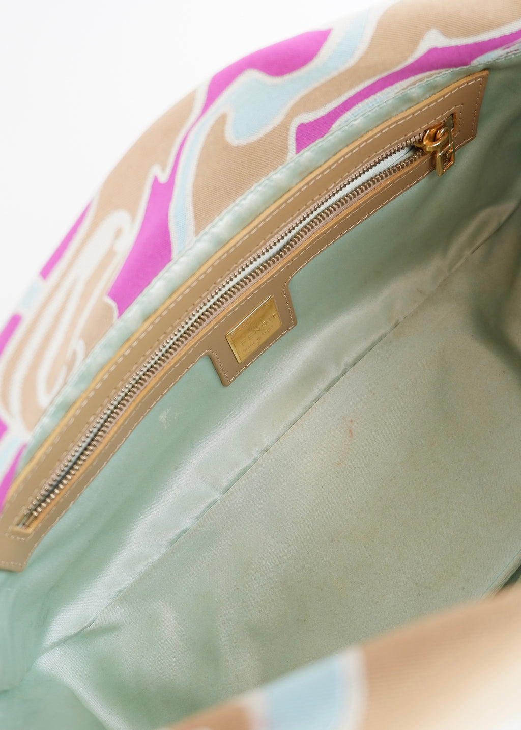 Authentic Preowned Fendi Psychedelic Swirl Multi Color Baguette Shoulder Bag