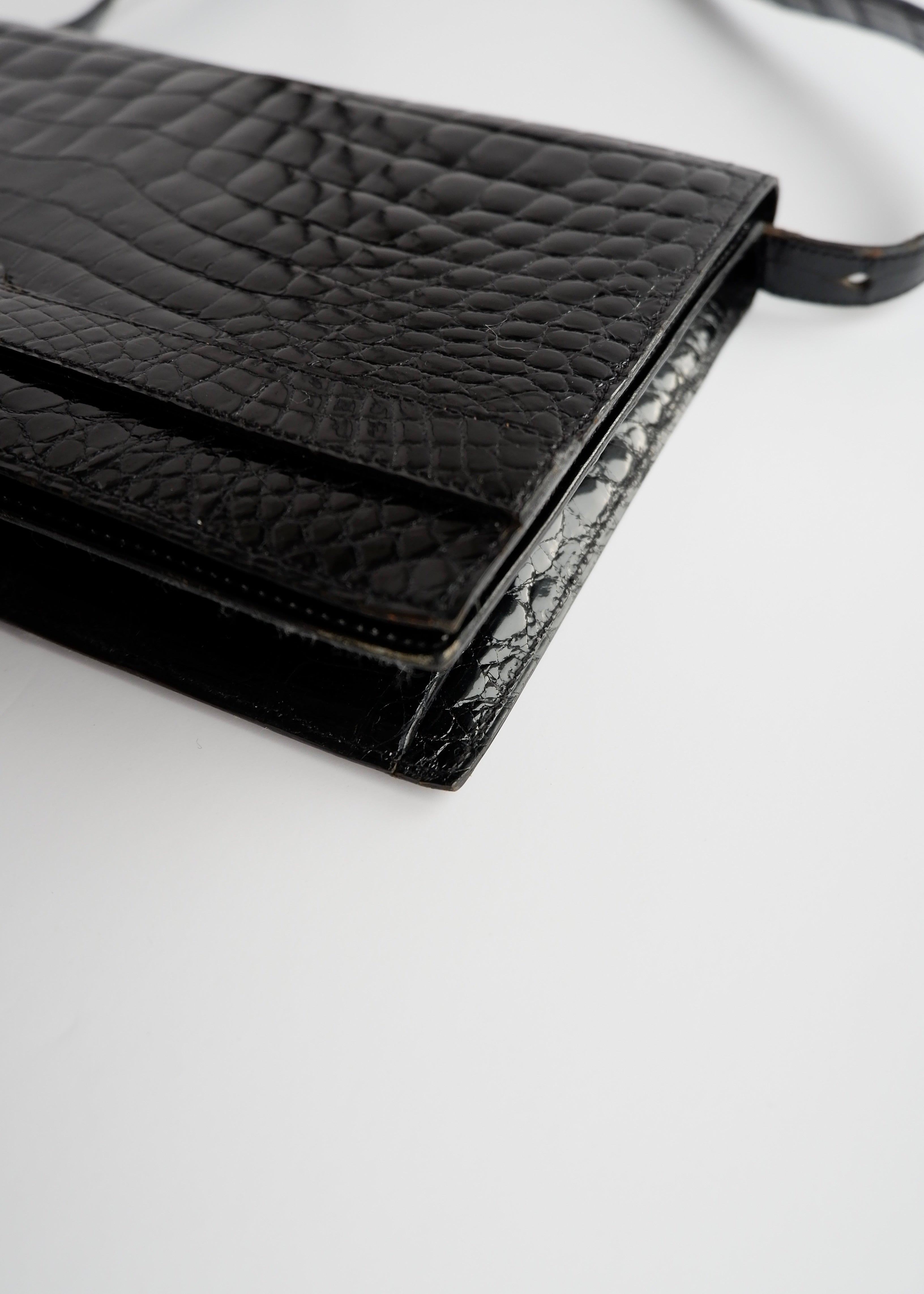 Authentic Preowned Vintage Dior Black Patent Leather Shoulder Bag