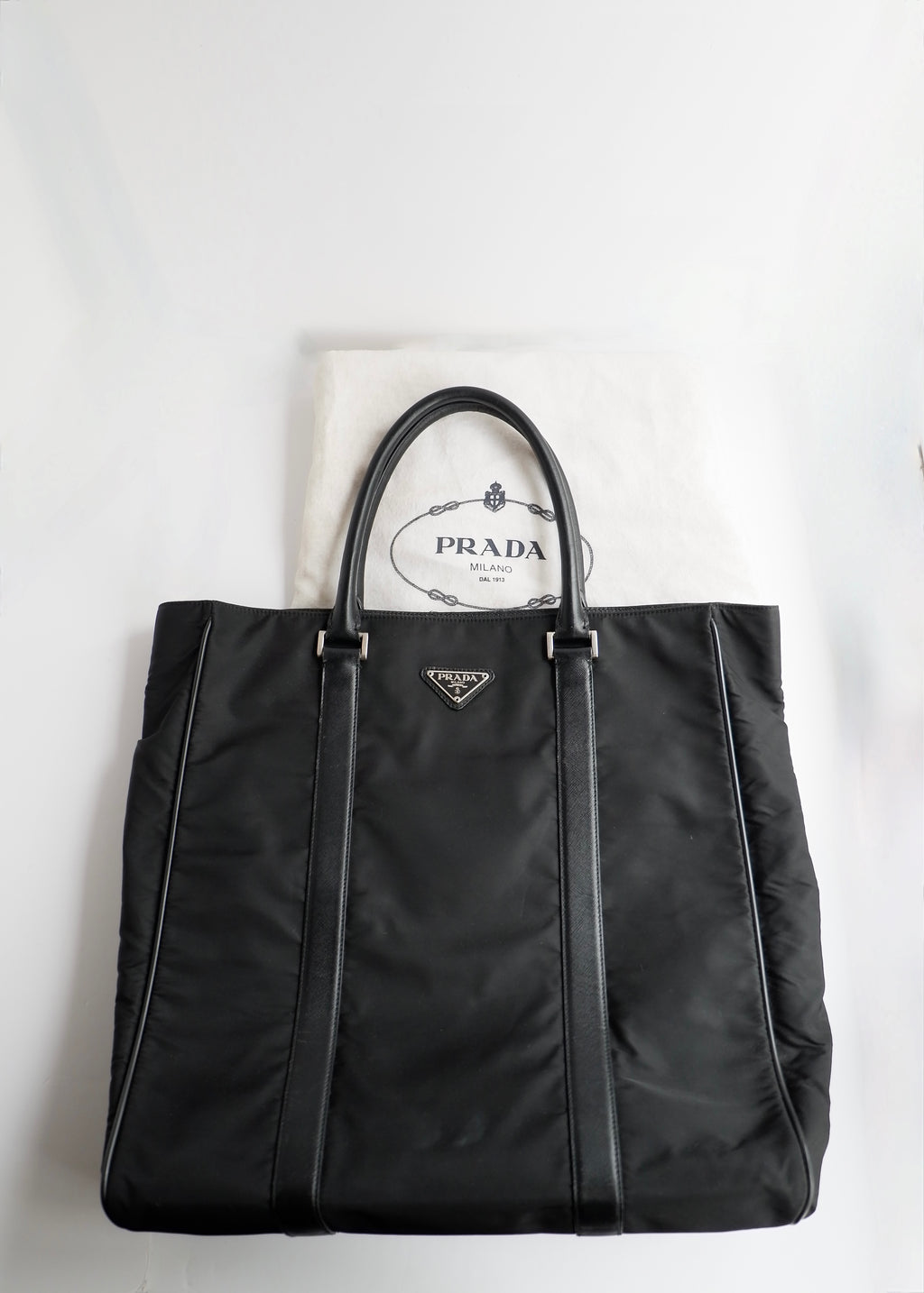 Preowned Prada Black Nylon Tote Bag