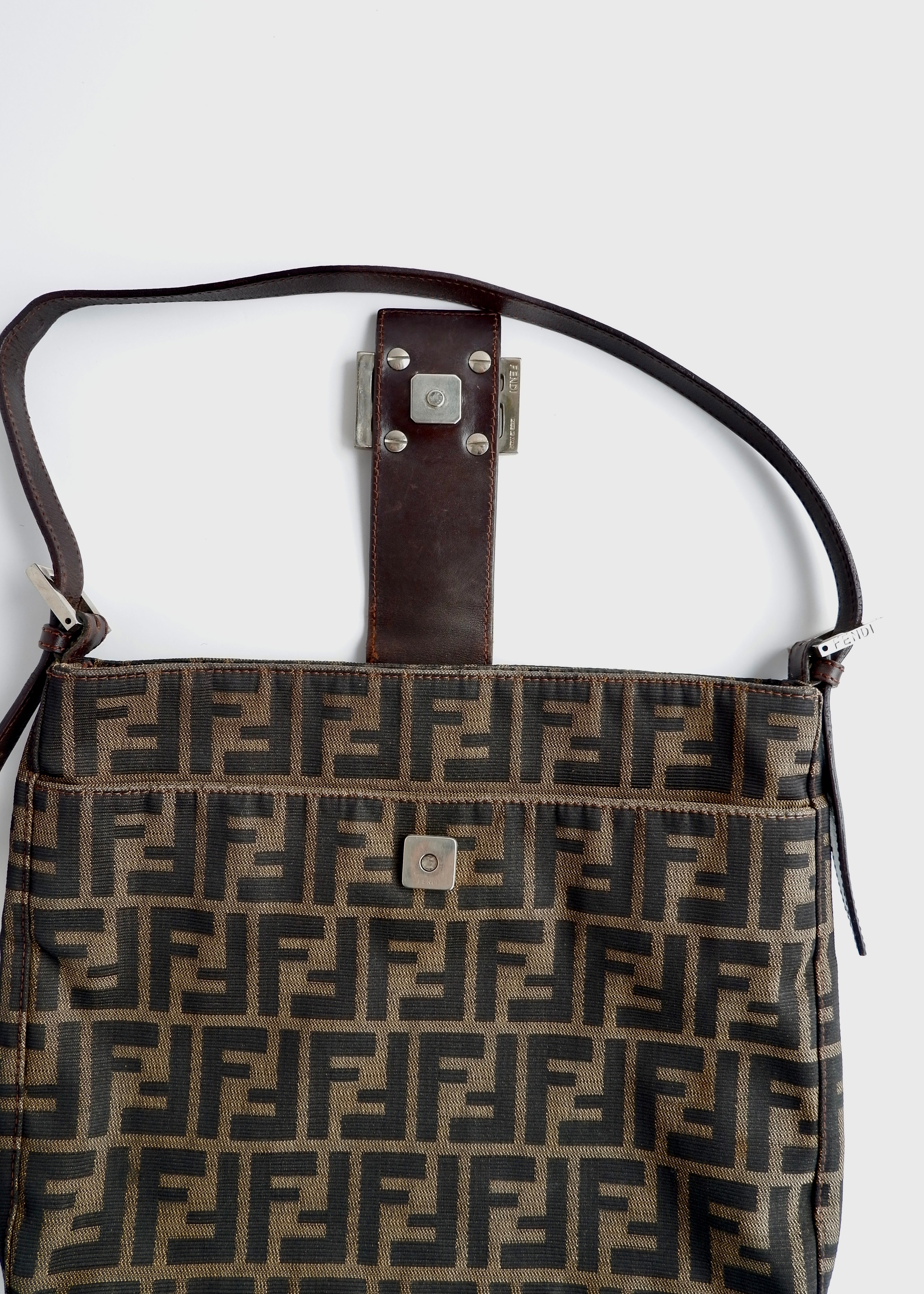 Authentic Preowned Fendi Brown Zucca Shoulder Bag