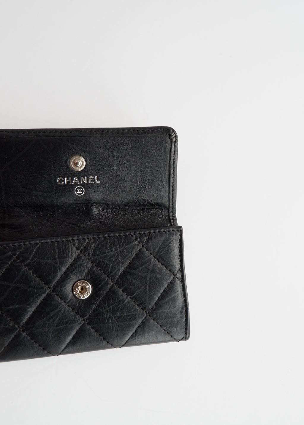 Authentic Preowned Chanel Black Leather Cambon Key Case