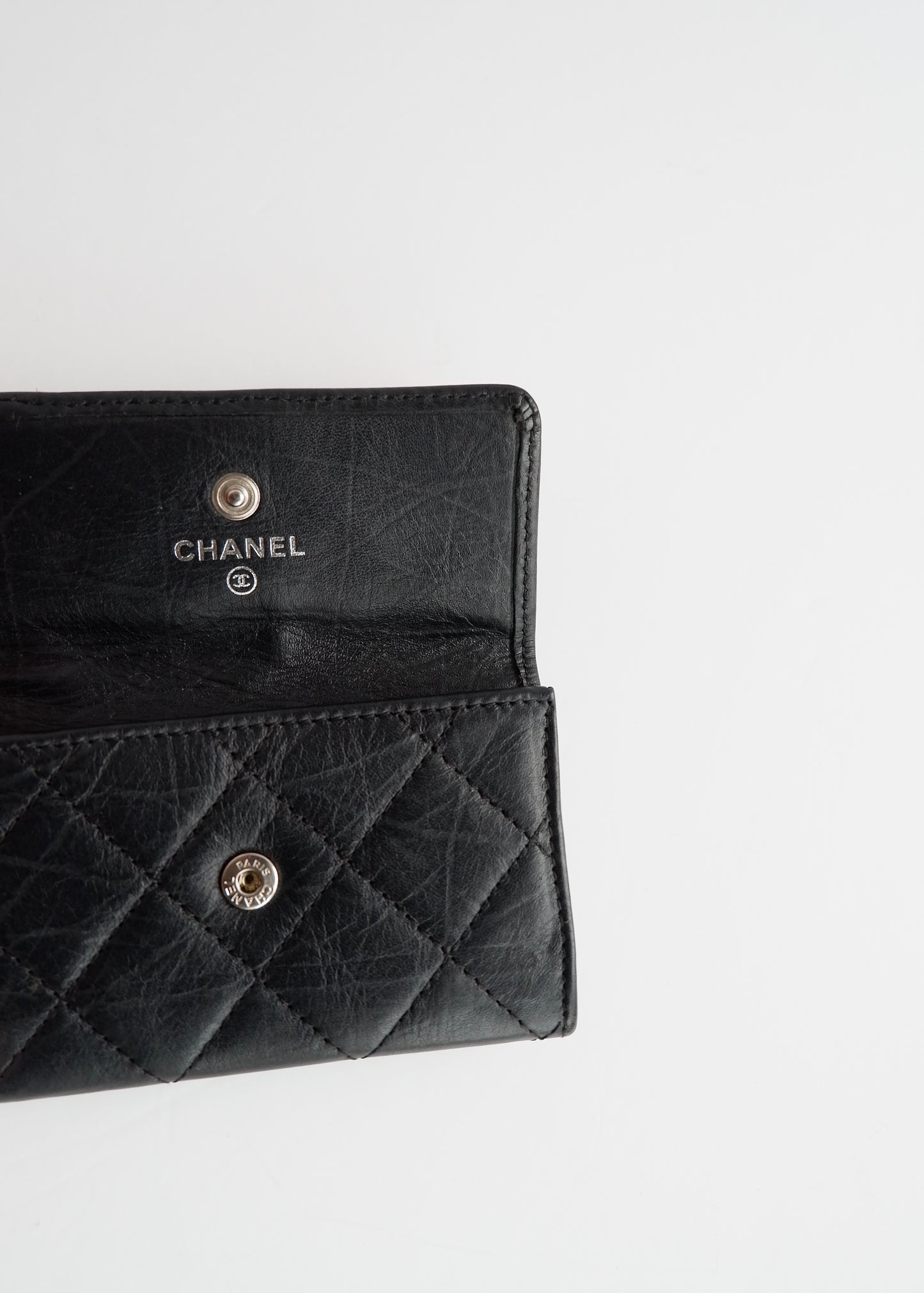 Authentic Preowned Chanel Black Leather Cambon Key Case