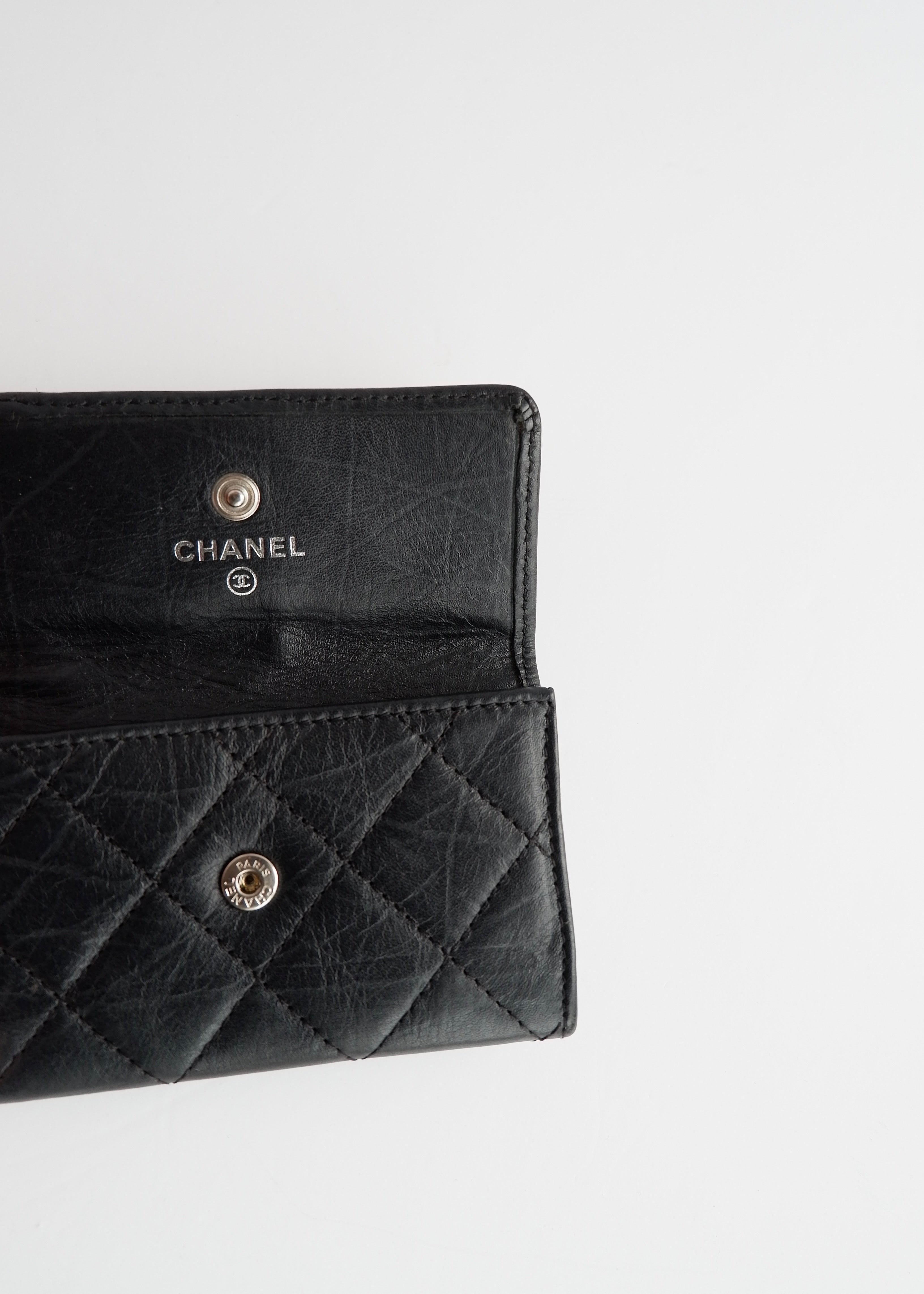 Authentic Preowned Chanel Black Leather Cambon Key Case