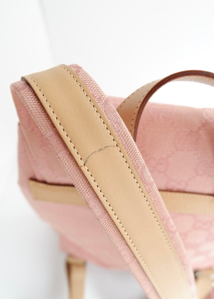 Preowned Vintage Gucci Pink GG Canvas Mini Backpack