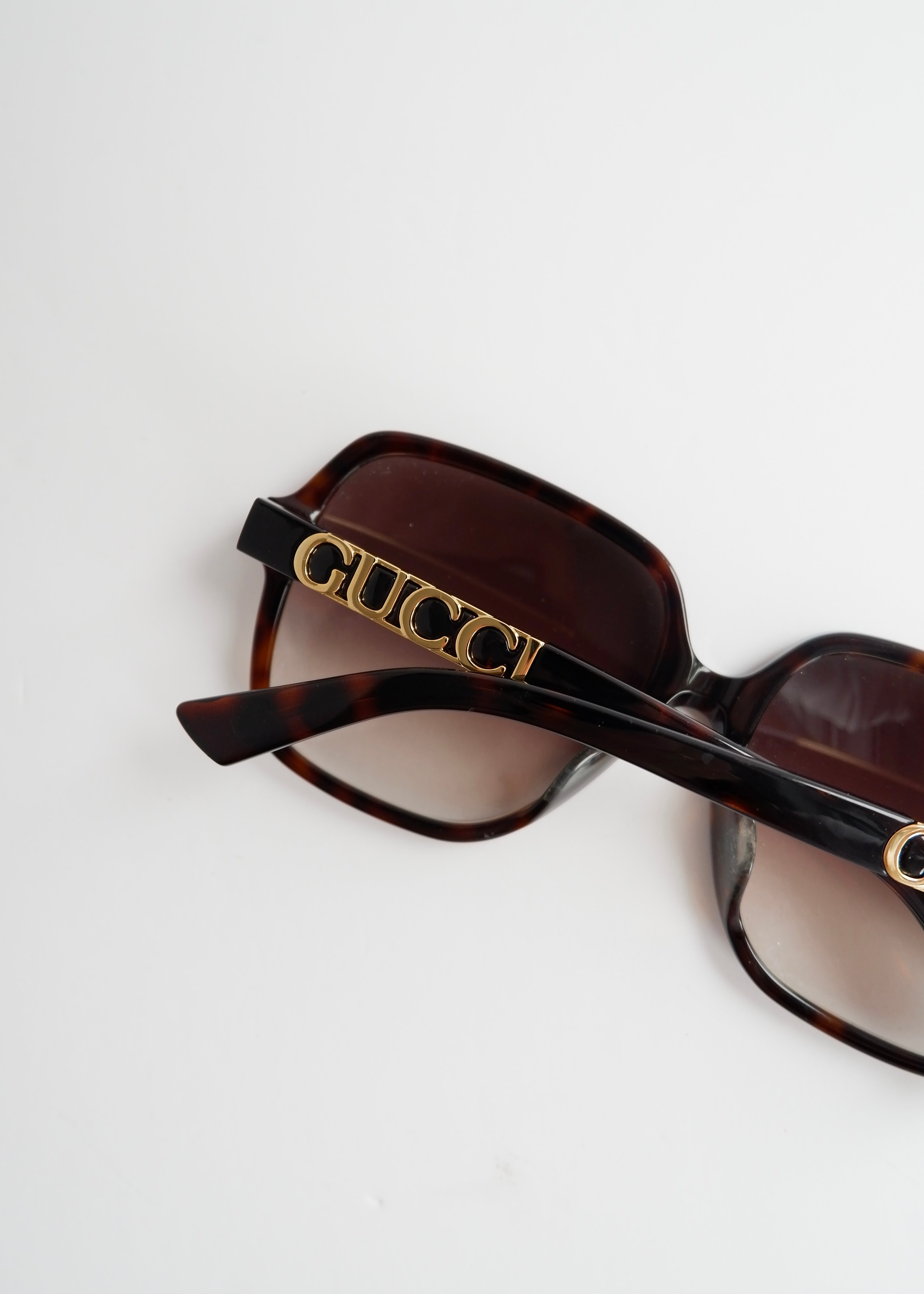 Authentic Preowned Gucci Black Oversized Square Frame Sunglasses