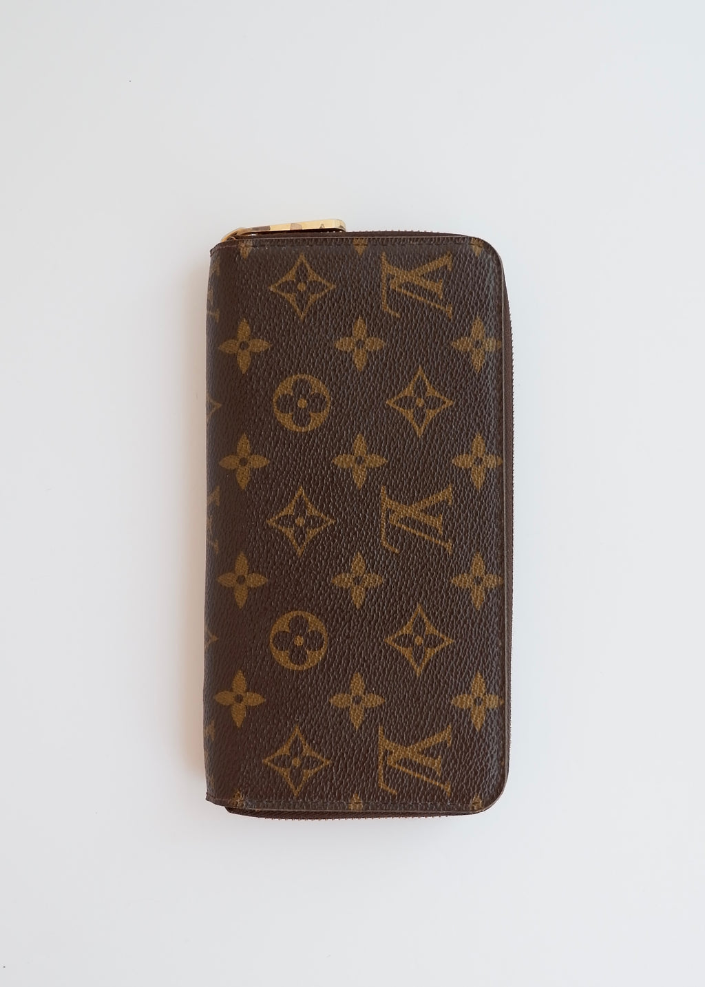 Portefeuille zippé Louis Vuitton Monogram d'occasion authentique